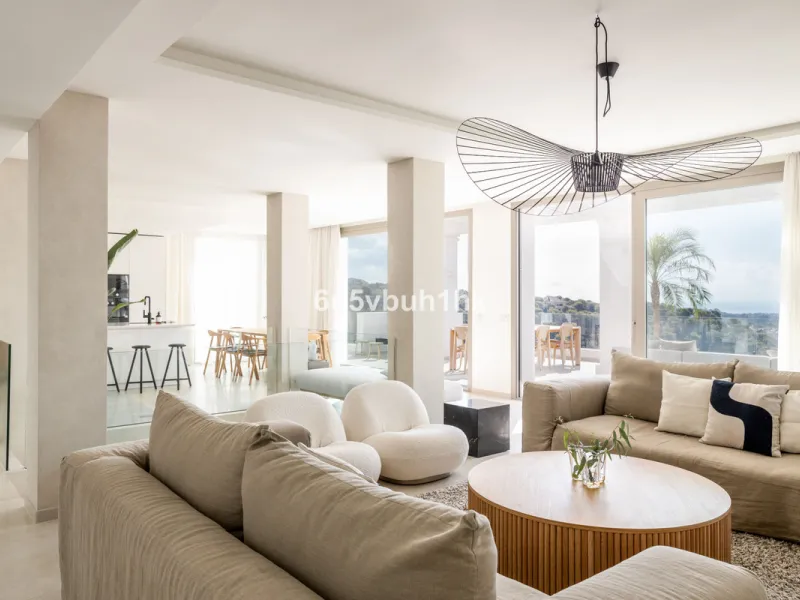 Located in the exclusive gated community of 9 Lions Residences above Puerto Banus, this corner duplex penthouse offers complete privacy, breathtaking sea views, and the feel of a private villa – without the maintenance.