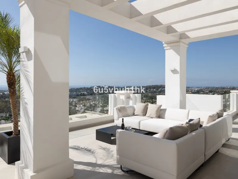 Located in the exclusive gated community of 9 Lions Residences above Puerto Banus, this corner duplex penthouse offers complete privacy, breathtaking sea views, and the feel of a private villa – without the maintenance.