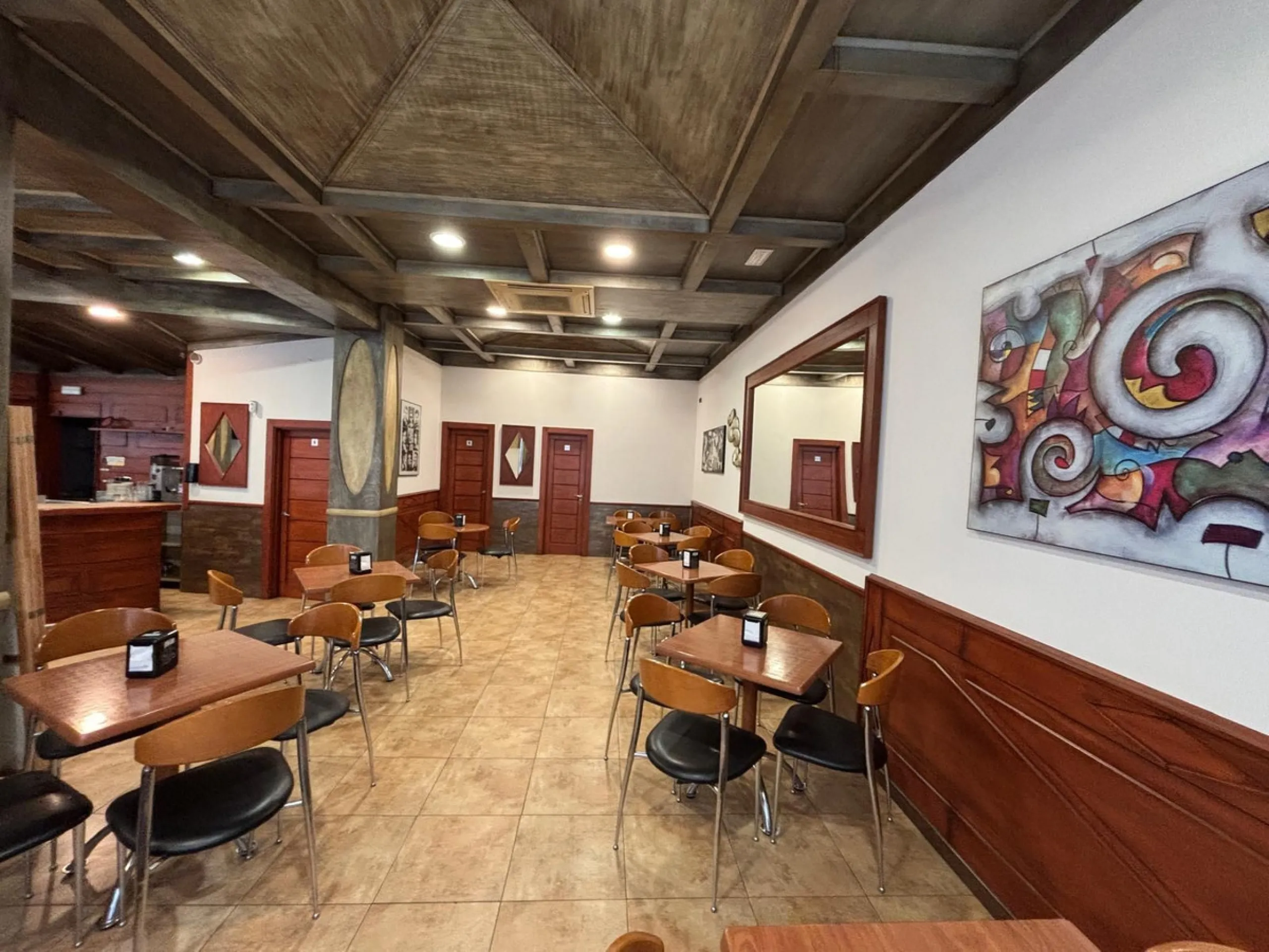 Fully equipped cafeteria-restaurant ready to open from day one. This business has been operating for over 20 years.