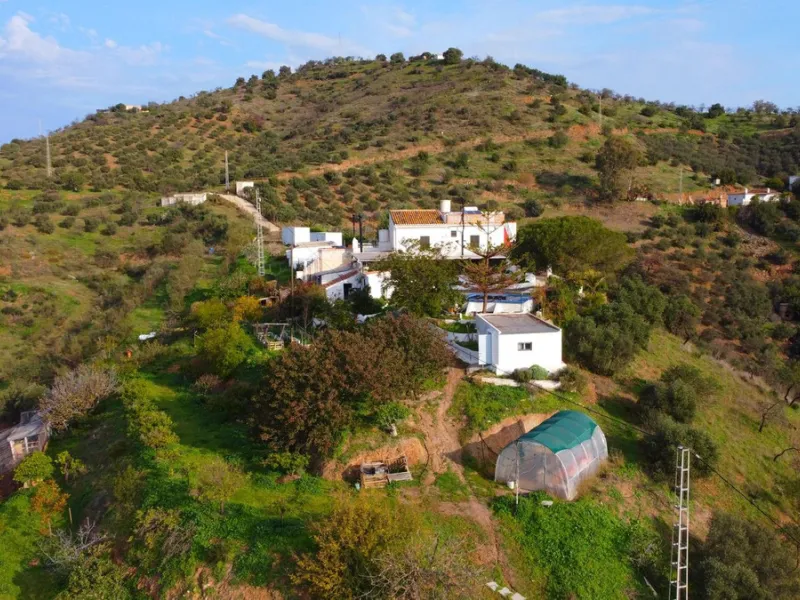 For sale: a characterful and authentic Spanish finca just 15 minutes from the lively village of Pizarra, right in the heart of Andalusia. This unique property boasts an impressive 63,766 m² of private land and features two fully independent homes — ideal 