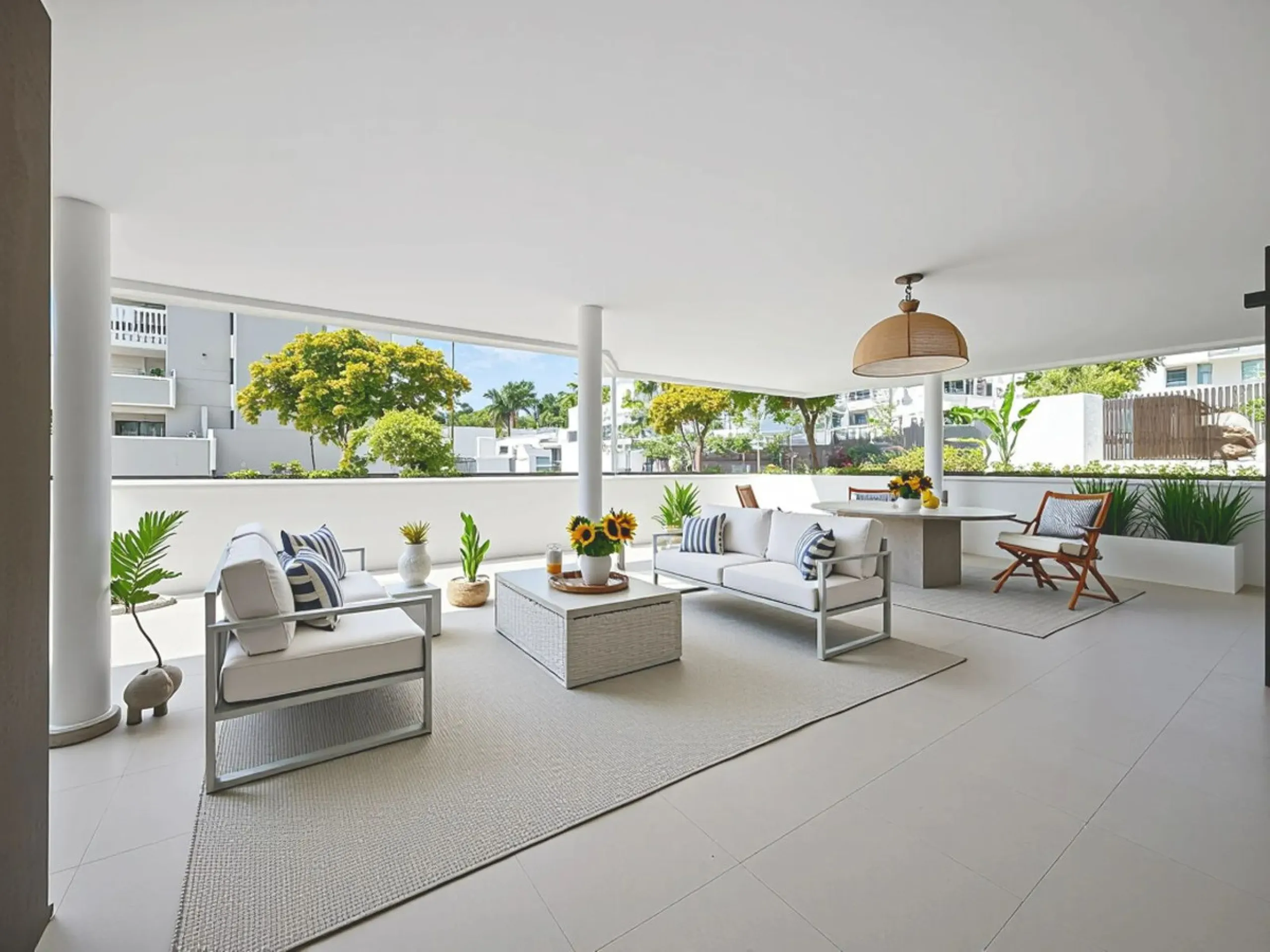 Elegant and modern elevated ground-floor apartment with a large private terrace of 90 m² and partial sea views. Located in the sought-after area of Las Mesas, just a 10-minute walk from Estepona Marina and 20 minutes from the charming Old Town.