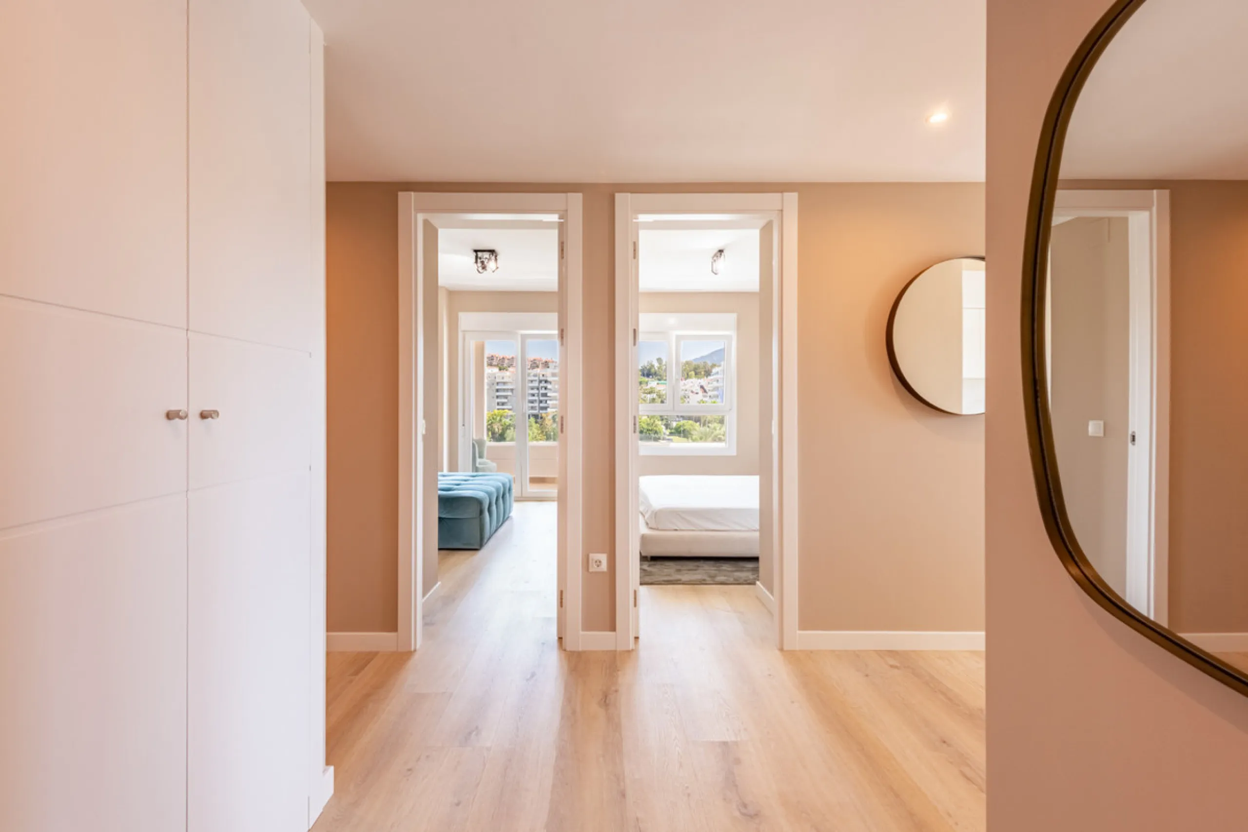 This brand new, never-before-occupied apartment is situated in the prestigious area of Nueva Andalucia, Marbella, Malaga, embodying both luxury and convenience on the renowned Costa Del Sol. Offering three bedrooms and two bathrooms, including an en-suite