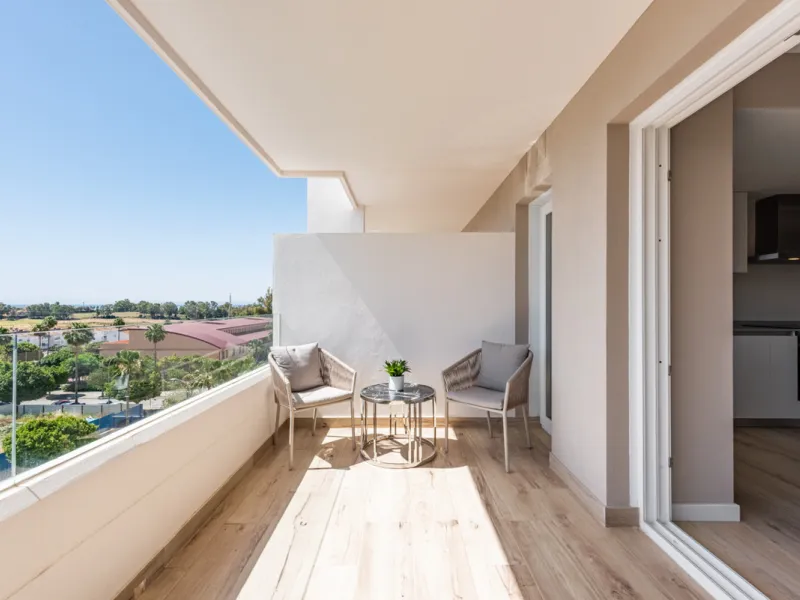 This brand new, never-before-occupied apartment is situated in the prestigious area of Nueva Andalucia, Marbella, Malaga, embodying both luxury and convenience on the renowned Costa Del Sol. Offering three bedrooms and two bathrooms, including an en-suite