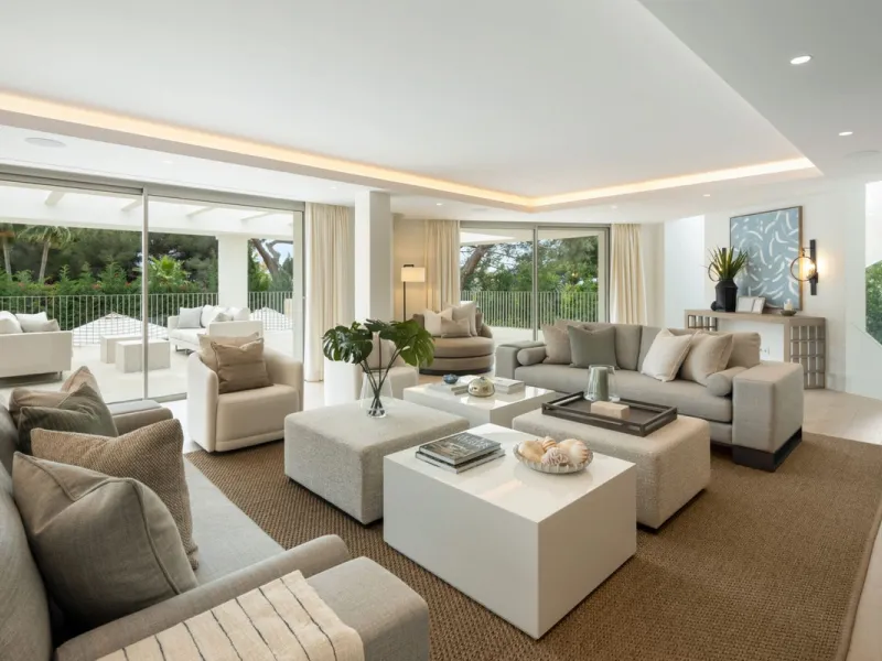 This villa is a refined, modern residence located in Rocío de Nagüeles, one of Marbella's most prestigious and private residential zones. Just minutes from the Golden Mile, the property sits on a 2,370 m² flat plot and offers 712 m² of built space thought