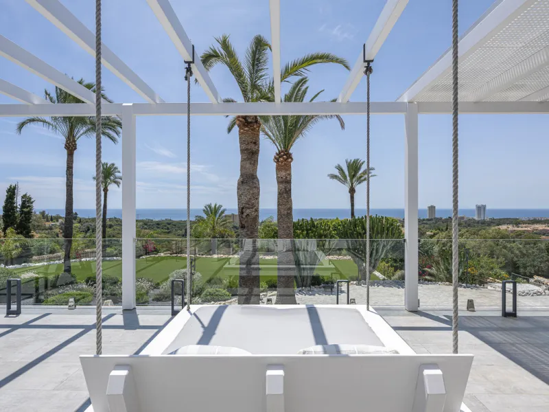 Set on two generous plots totalling 6.128 m², this private and peaceful luxury villa offers a rare blend of modern Mediterranean style and natural beauty in Elviria, Marbella East. Surrounded by its own unspoilt land on one side, the property enjoys excep