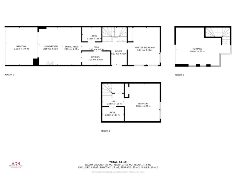 Penthouse in Calahonda in second line beach with amazing sea views and offering on two levels two bedrooms, two bathrooms, a kitchen, bright living room with sunny terrace and a roof terrace with views to the Mediterranean Sea and with sun all day. Sold f