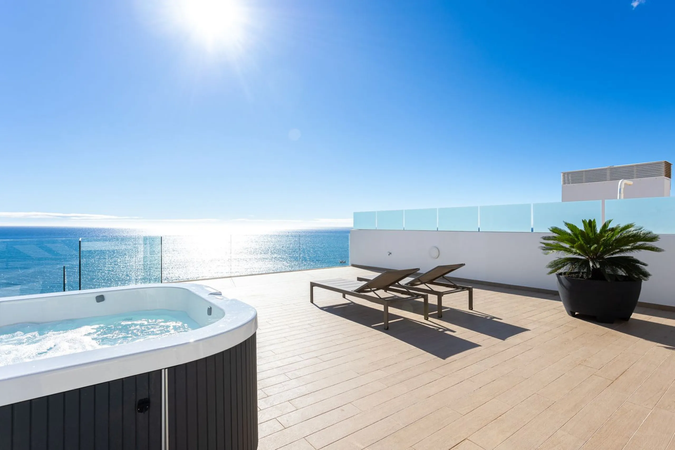 Would you like to live just few steps from the beach, feel the waves at your terrace and enjoy your own roof top solarium, look over the rooftops and feel the sea breeze? This exclusive penthouse apartment is located in one of the finest new builds called