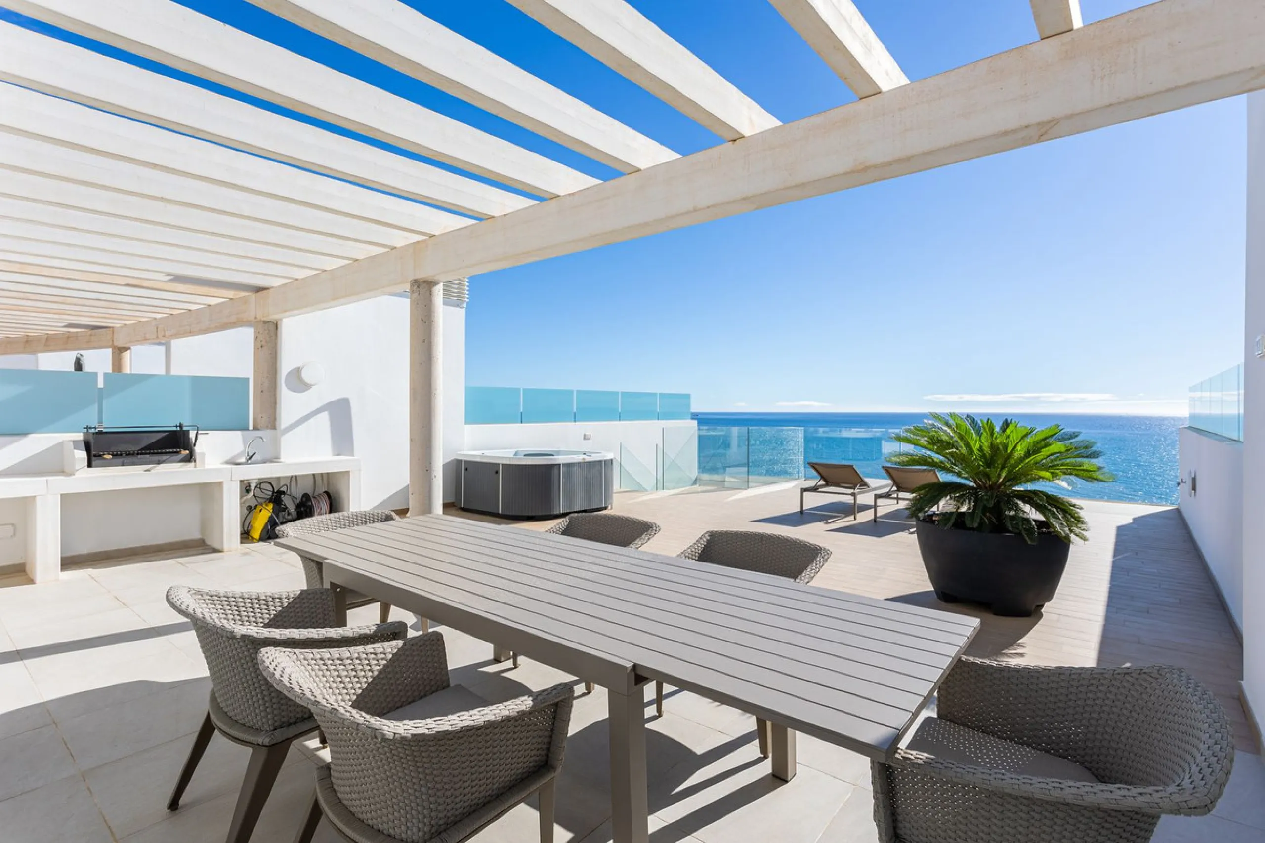 Would you like to live just few steps from the beach, feel the waves at your terrace and enjoy your own roof top solarium, look over the rooftops and feel the sea breeze? This exclusive penthouse apartment is located in one of the finest new builds called