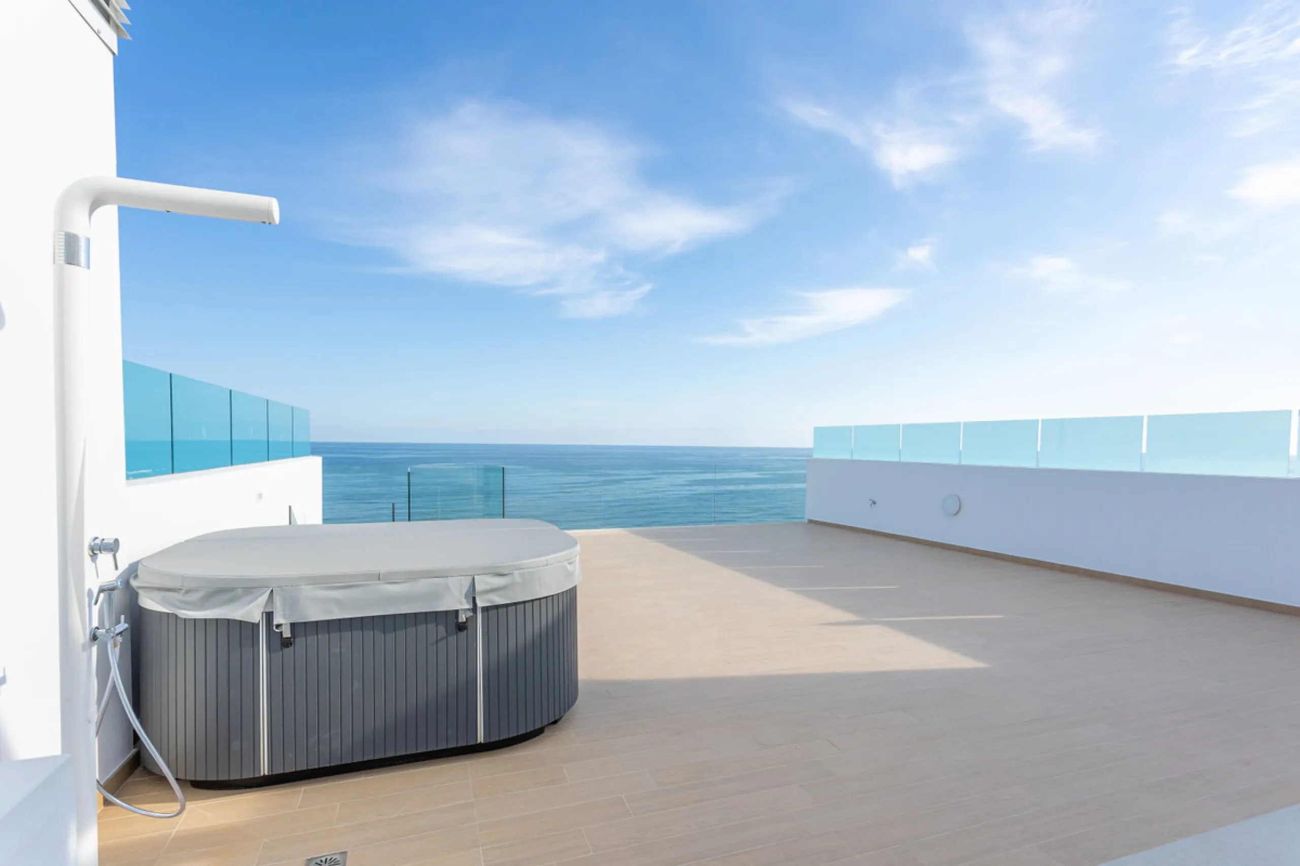 Would you like to live just few steps from the beach, feel the waves at your terrace and enjoy your own roof top solarium, look over the rooftops and feel the sea breeze? This exclusive penthouse apartment is located in one of the finest new builds called