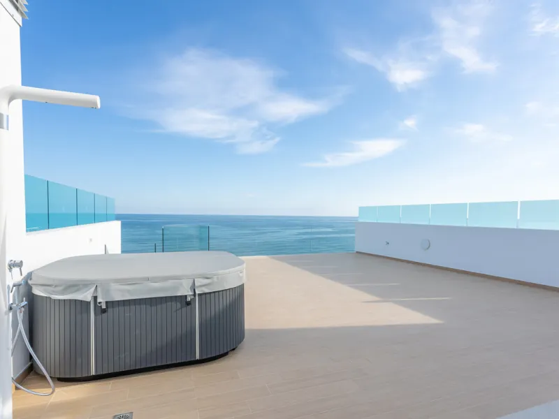 Would you like to live just few steps from the beach, feel the waves at your terrace and enjoy your own roof top solarium, look over the rooftops and feel the sea breeze? This exclusive penthouse apartment is located in one of the finest new builds called