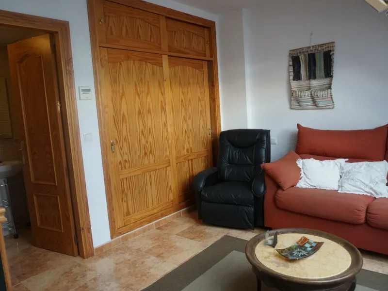 Beautiful duplex flat in first line beach, with wonderful views to the sea. It has an open plan kitchen, which opens onto a small balcony. It is next to the cosy living room. On the same floor there is a bathroom and a double bedroom, which also includes 