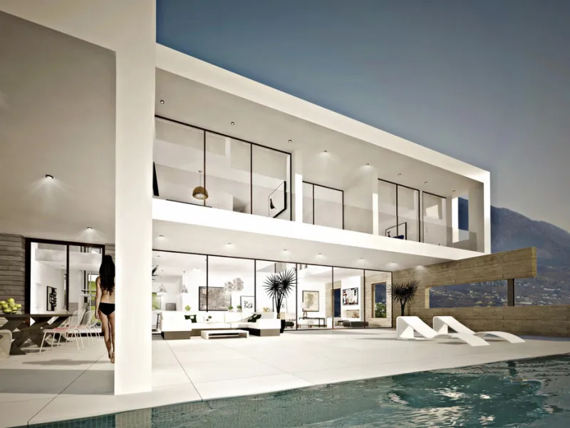 Elegant Modern Villa with Panoramic Sea Views in La Mairena, Marbella