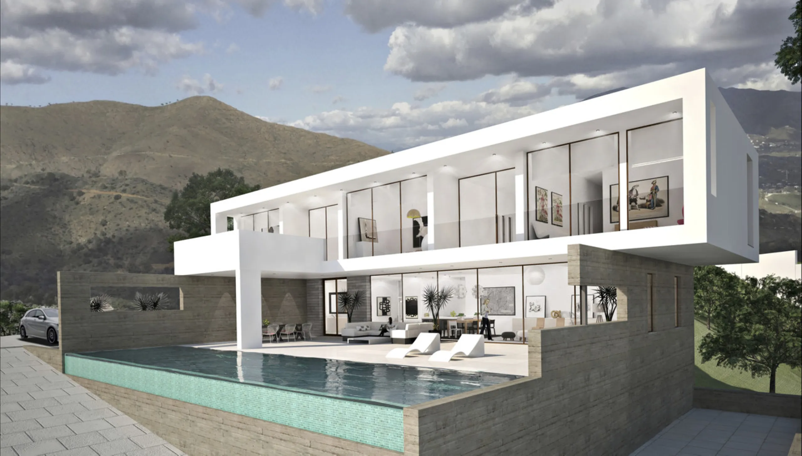Elegant Modern Villa with Panoramic Sea Views in La Mairena, Marbella