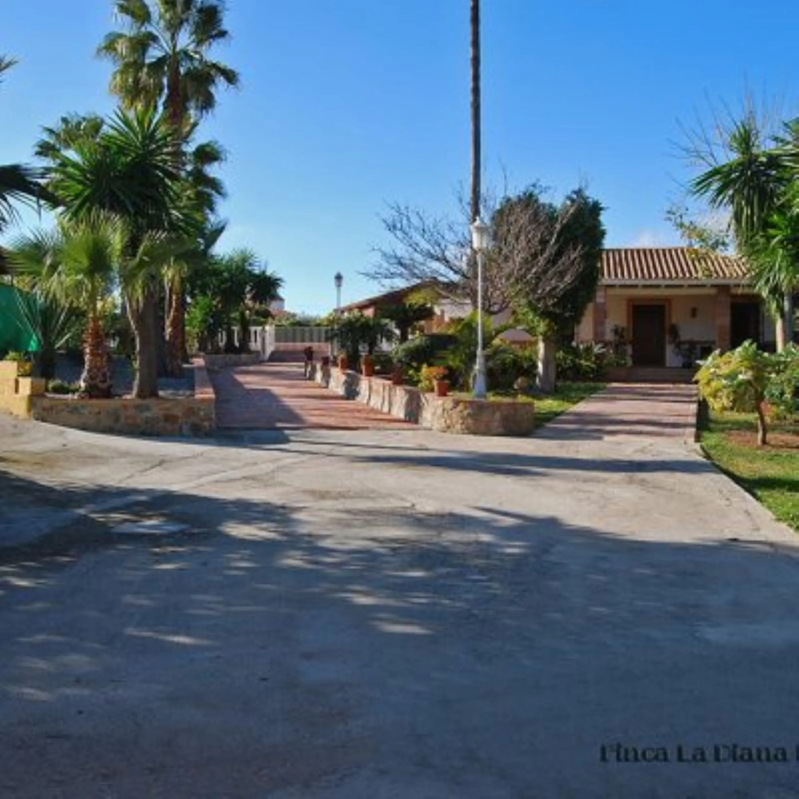 Andalusian Villa located on a plot of 12,000 square meters. With a 3000 m2 garden, mature with some trees over 100 years old, close to schools and shops, with easy access to the highway and close to Malaga airport.