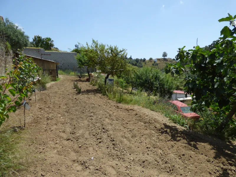 PLOT IN EL HORNILLO WITH BUILT HOUSING, GARDENS, FRUIT TREES, STORAGE AND MORE CONSTRUCTIONS