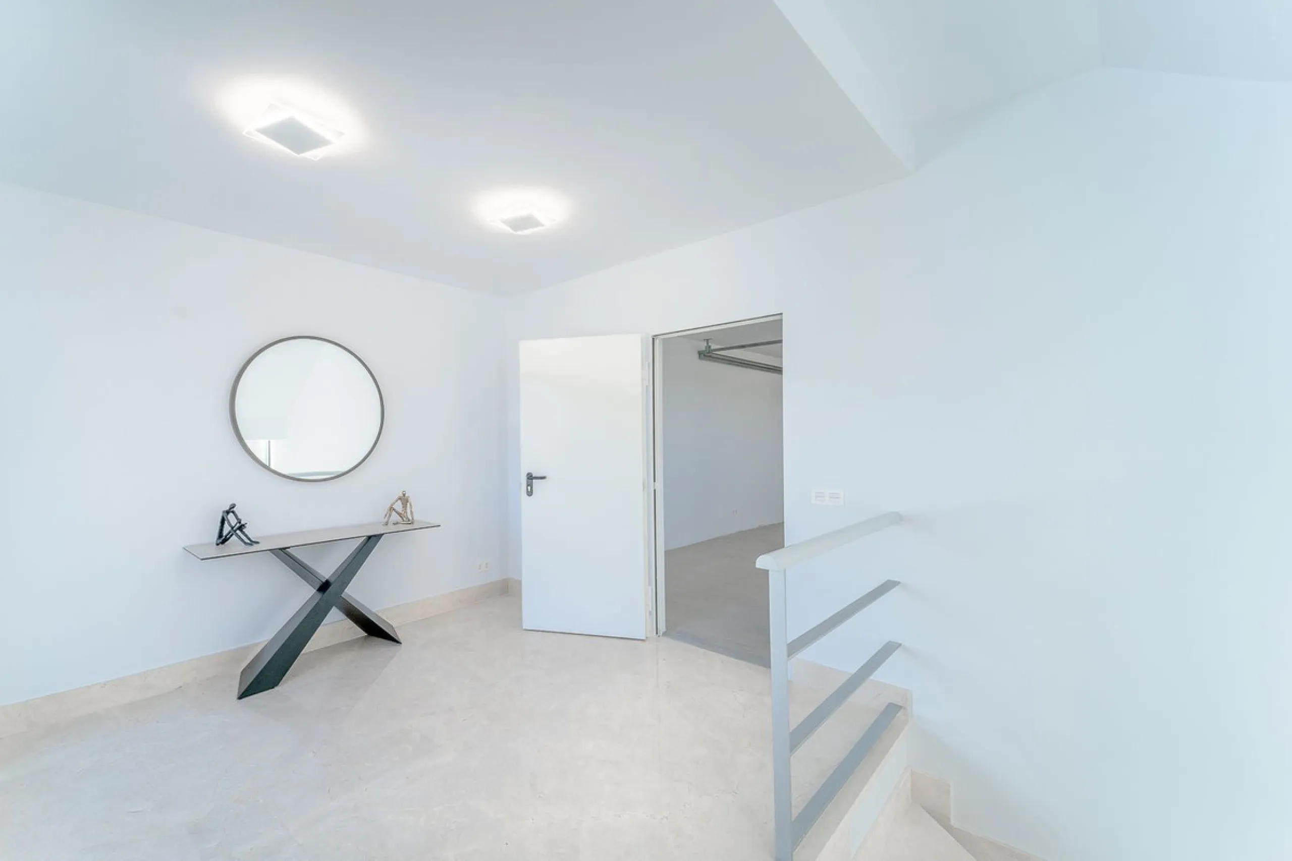 Newly built contemporary villa, finished on two floors plus basement, plus roof top, accessible by stairs and elevator. It is located in a natural environment, surrounded by golf and mountain, providing nice open views to those, panoramic sea view from th