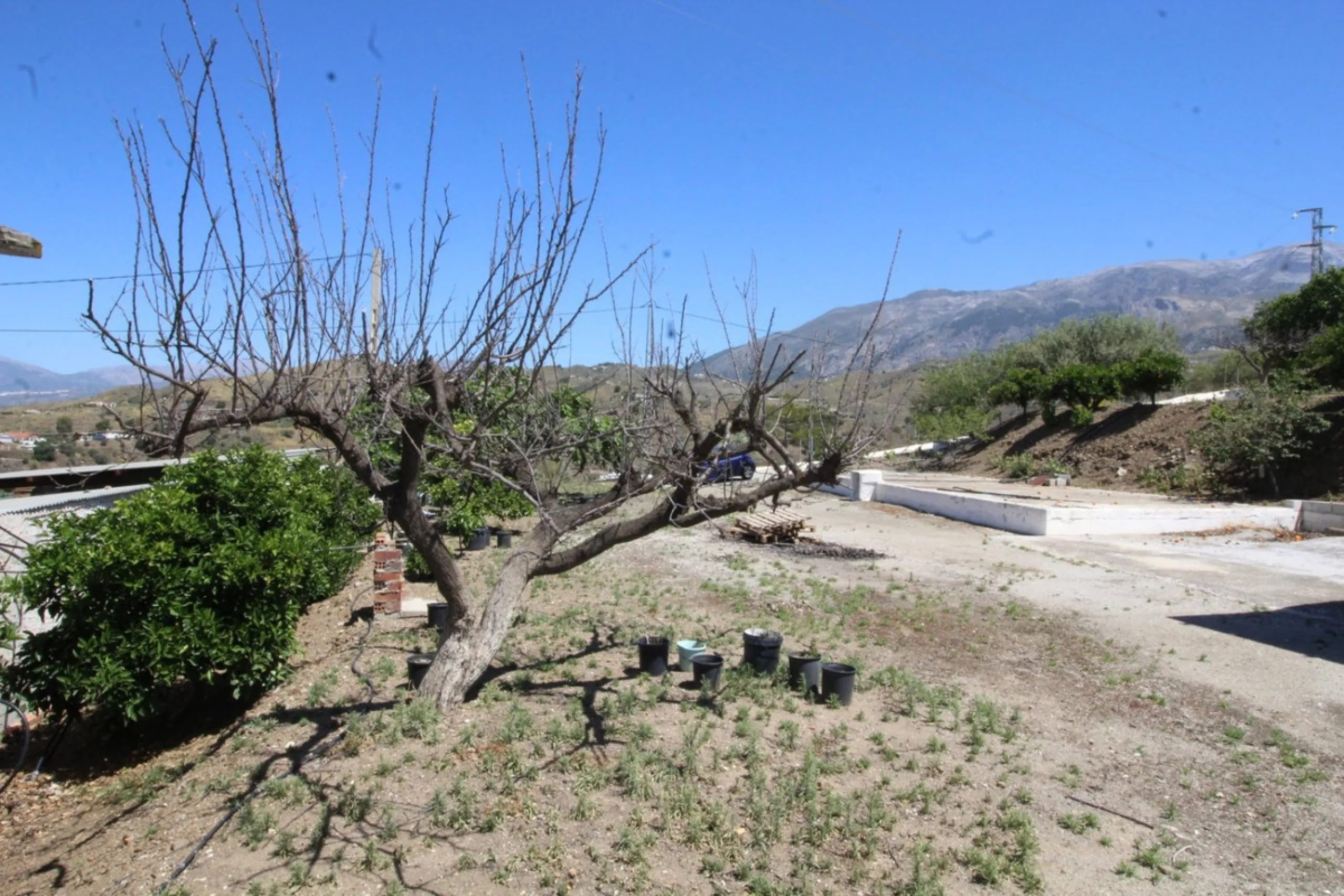 Beautiful 8000 sq. mts. farmhouse near the town of Rubite. The house has a covered terrace, three bedrooms, one bathroom, a lounge with fireplace, kitchen and a garage. Outside, on the upper part of the plot, there is a large swimming pool, a chicken coop