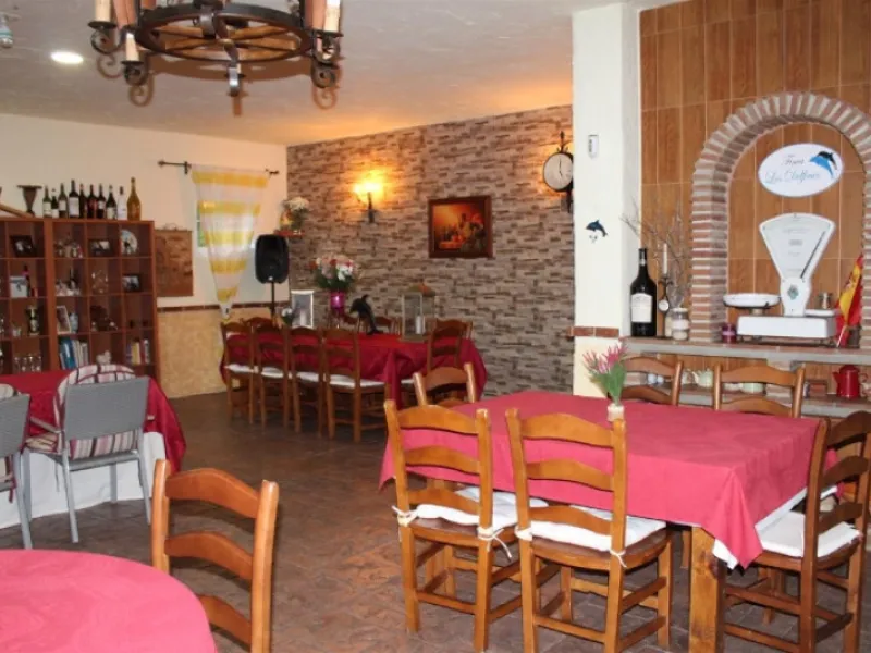 Estepona: Unique finca type property offered for sale, currently run as an events location and restaurant with living accommodation above. The ground floor has large outside area with bar, bbq area inside is a saloon, reception and bar area plus commercia