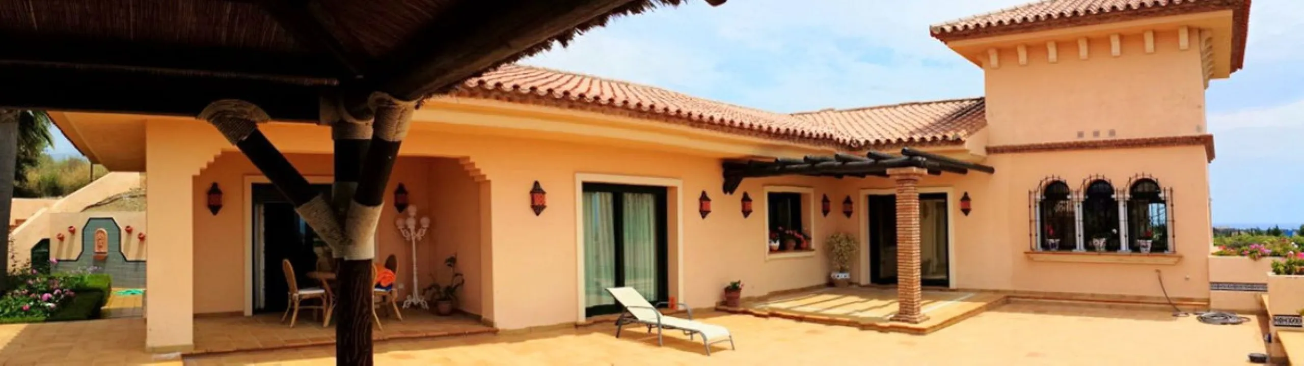 FANTASTIC VILLA OF HIGH ARCHITECTURAL LEVEL, on three floors with impressive panoramic views of the Mediterranean Sea and the mountains. Very exceptional details, such as its own winery, private tennis court, swimming pool with waterfall, park-like garden