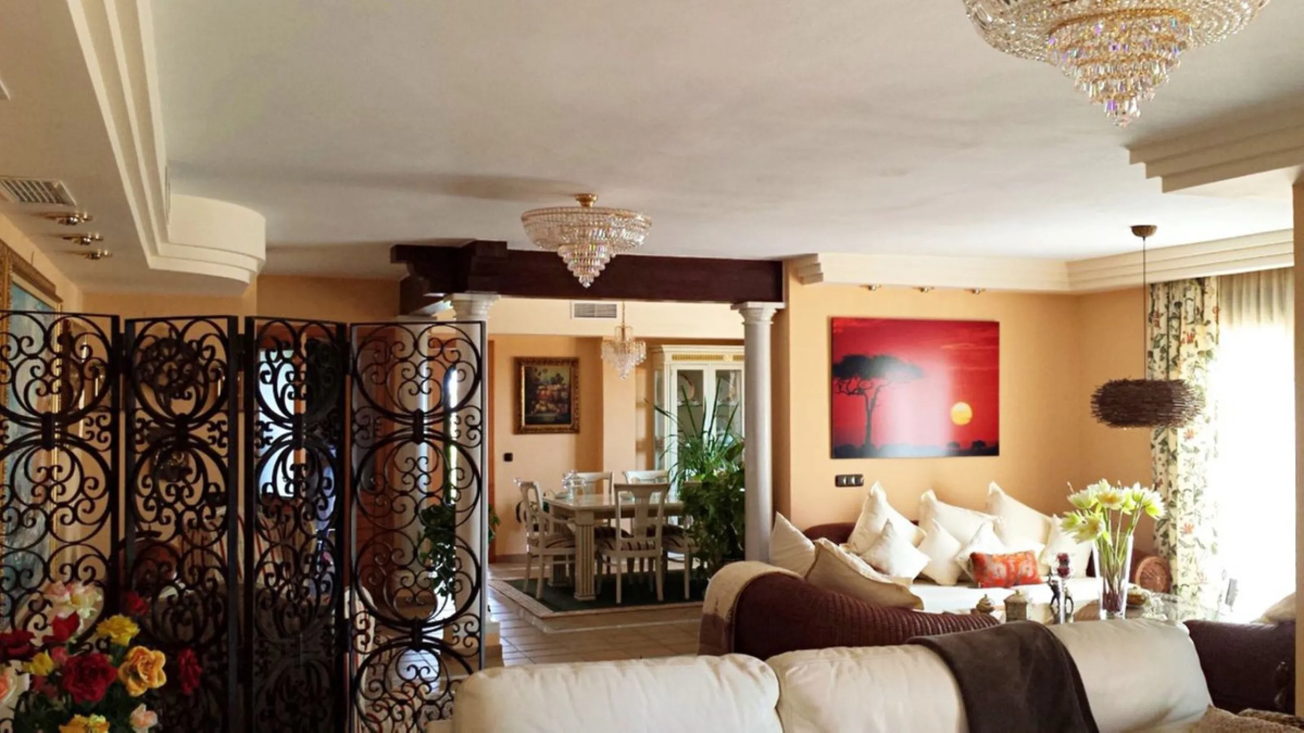 FANTASTIC VILLA OF HIGH ARCHITECTURAL LEVEL, on three floors with impressive panoramic views of the Mediterranean Sea and the mountains. Very exceptional details, such as its own winery, private tennis court, swimming pool with waterfall, park-like garden