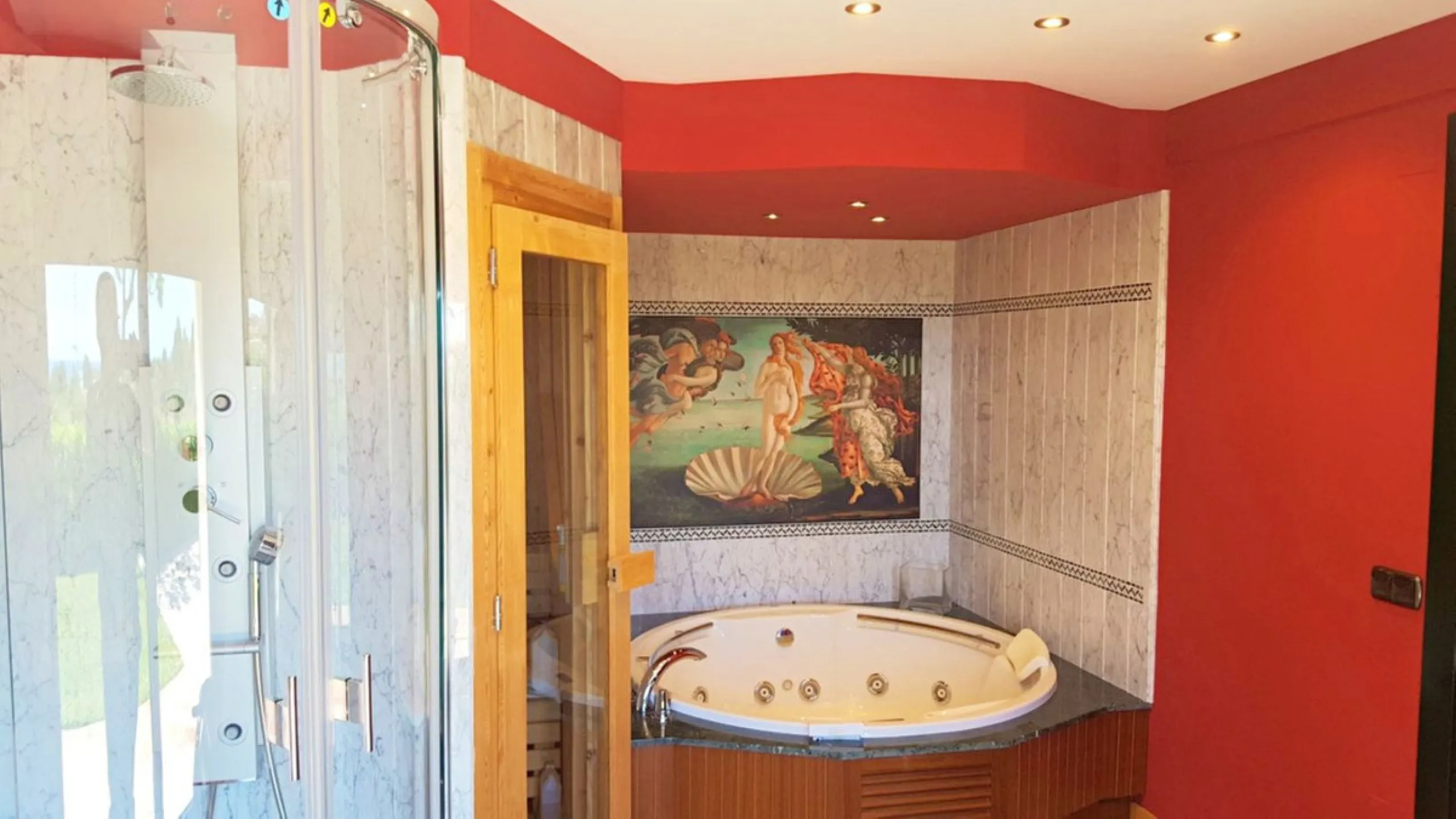 FANTASTIC VILLA OF HIGH ARCHITECTURAL LEVEL, on three floors with impressive panoramic views of the Mediterranean Sea and the mountains. Very exceptional details, such as its own winery, private tennis court, swimming pool with waterfall, park-like garden