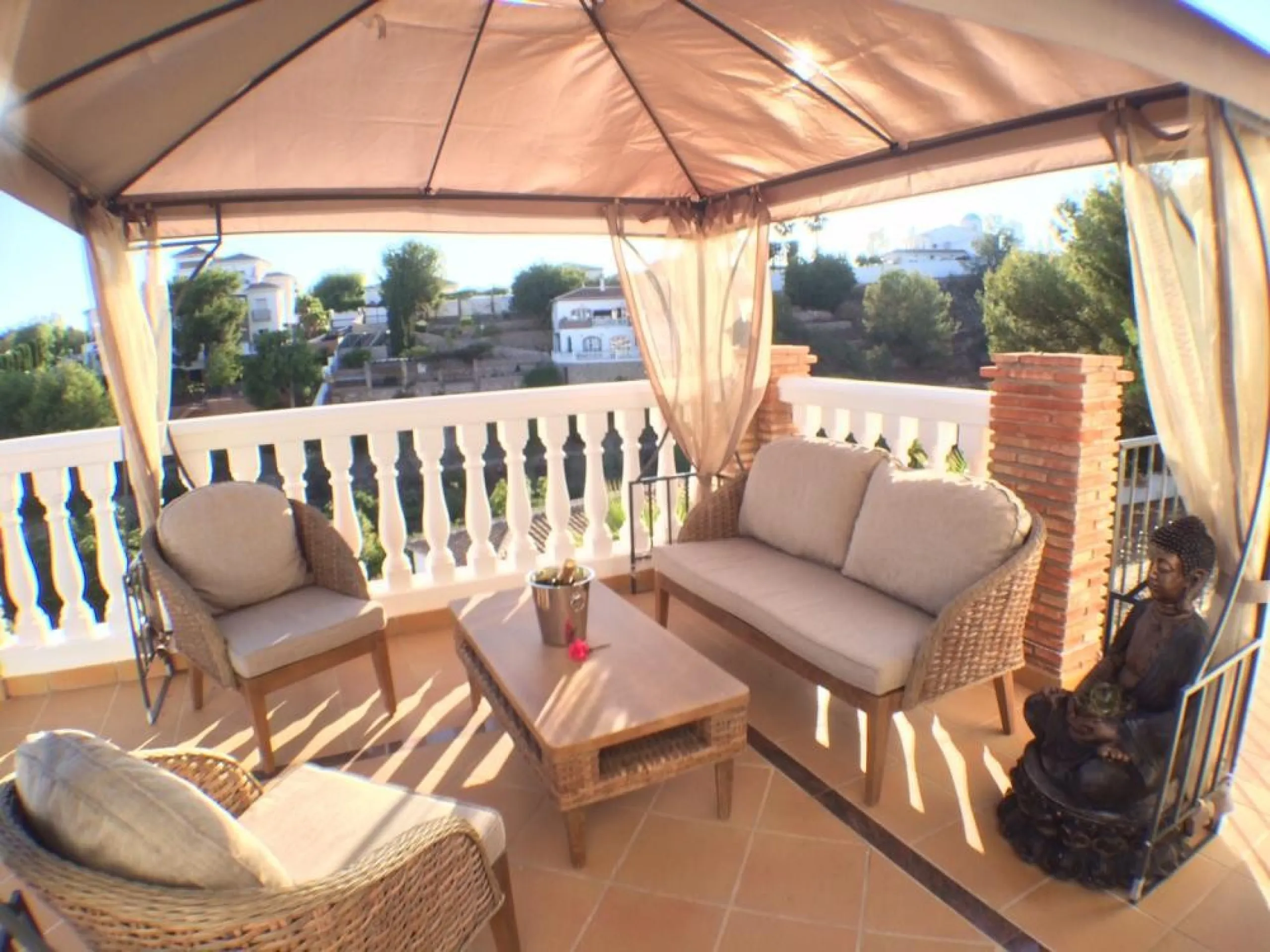 Nestled in the serene and sought-after community of Cortijos San Rafael, just off the Frigiliana road near Nerja, this outstanding detached villa—completed in 2008—offers an exceptional standard of living with stunning panoramic views of both the sea and 