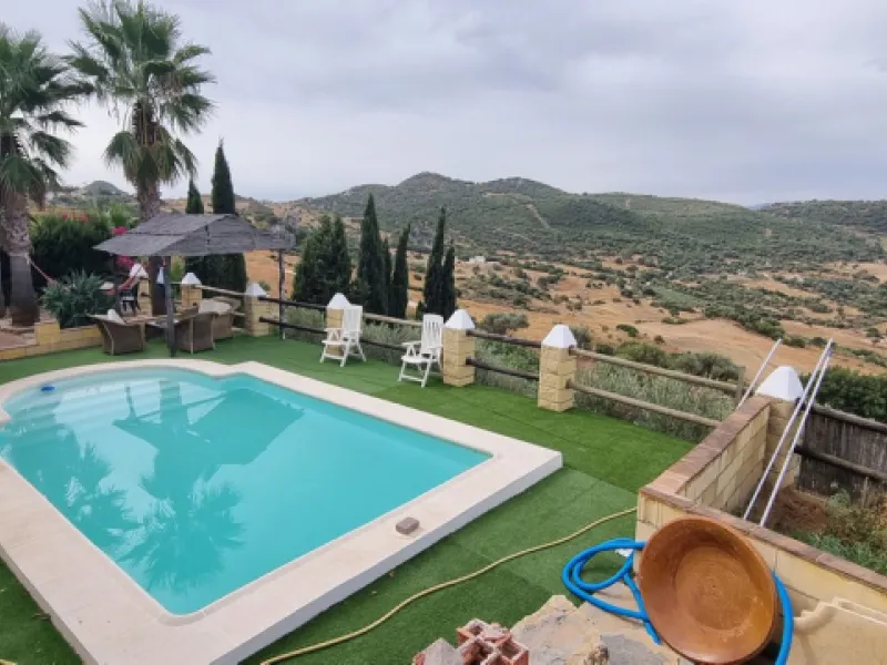 Great finca with three bedrooms, two bathrooms, lots of land and private pool. Just on the entrance of Casares village, no difficult roads, easy access, great quiet location and it has the most spectacular views that you will be able to find. There are 3 