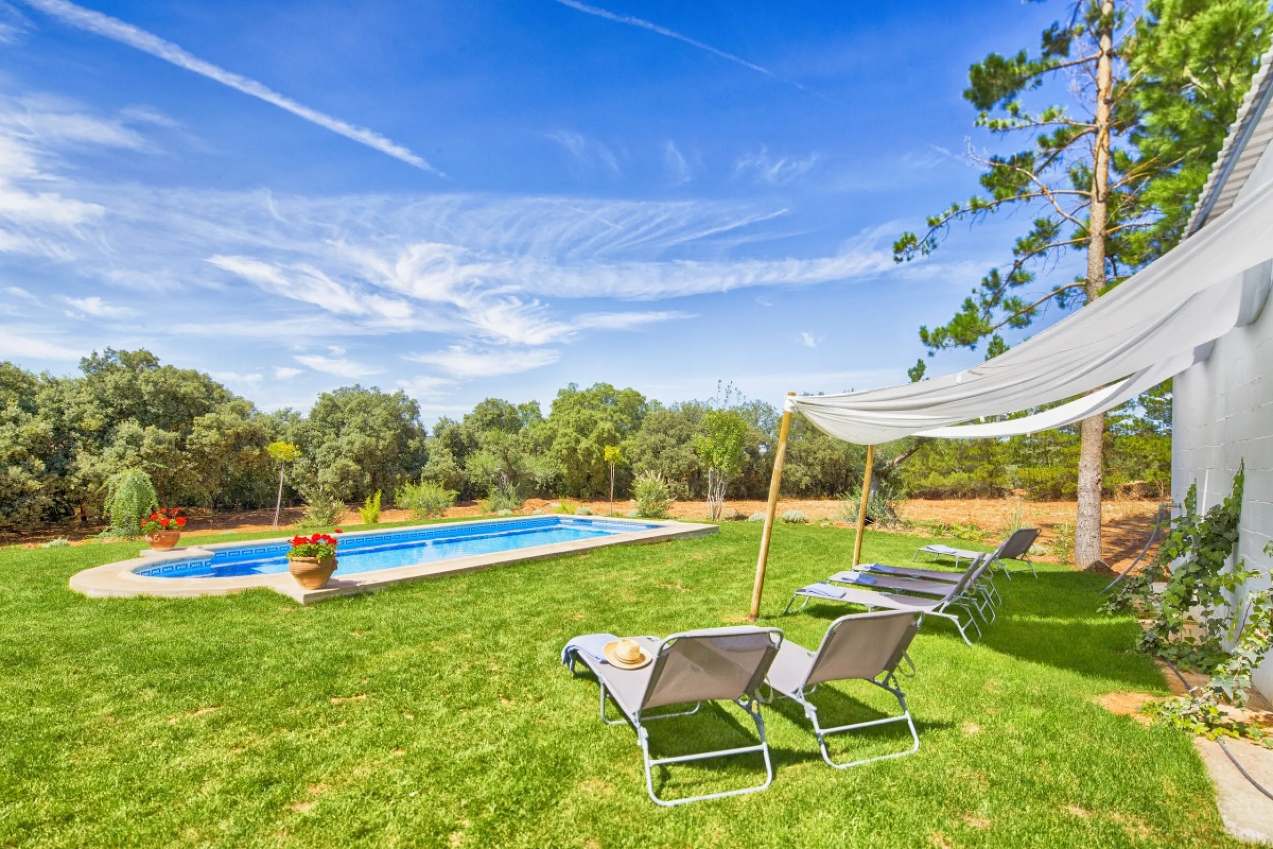 AN OUTSTANDING OPPORTUNITY to own an IMPRESSIVE FINCA OF 30,000M2 OF FLAT LAND with 1,000 walnut trees and a beautiful, stylish modern home with a private swimming pool and exceptional views.