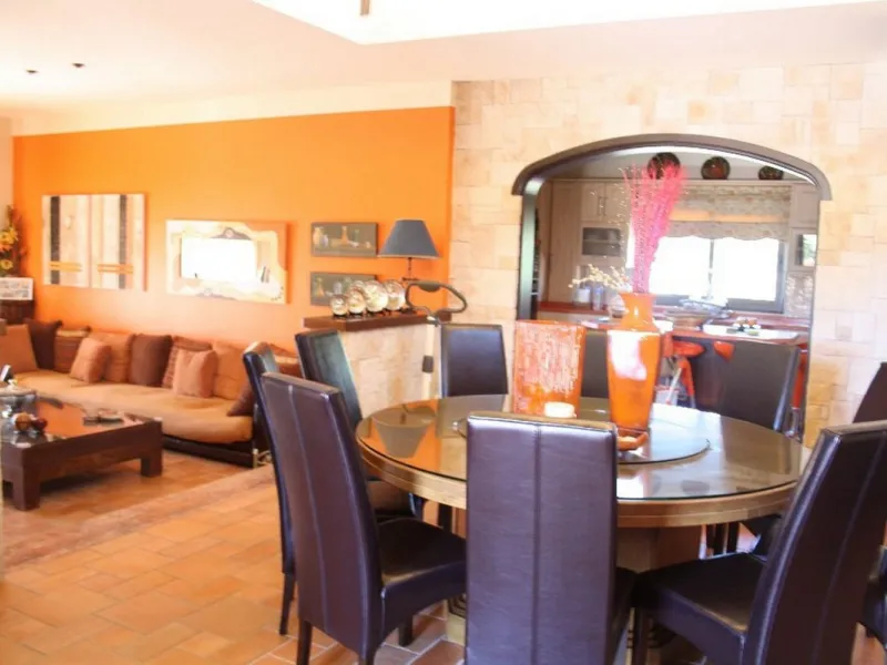 Private Estate of 4,250 m²** with a swimming pool, covered parking, sea-view lookout, barbecue oven, and terrace with views. The house spans 650 m² over three floors: equipped kitchen, living room, dining room for 10, study, suite with bathroom, 4 double 