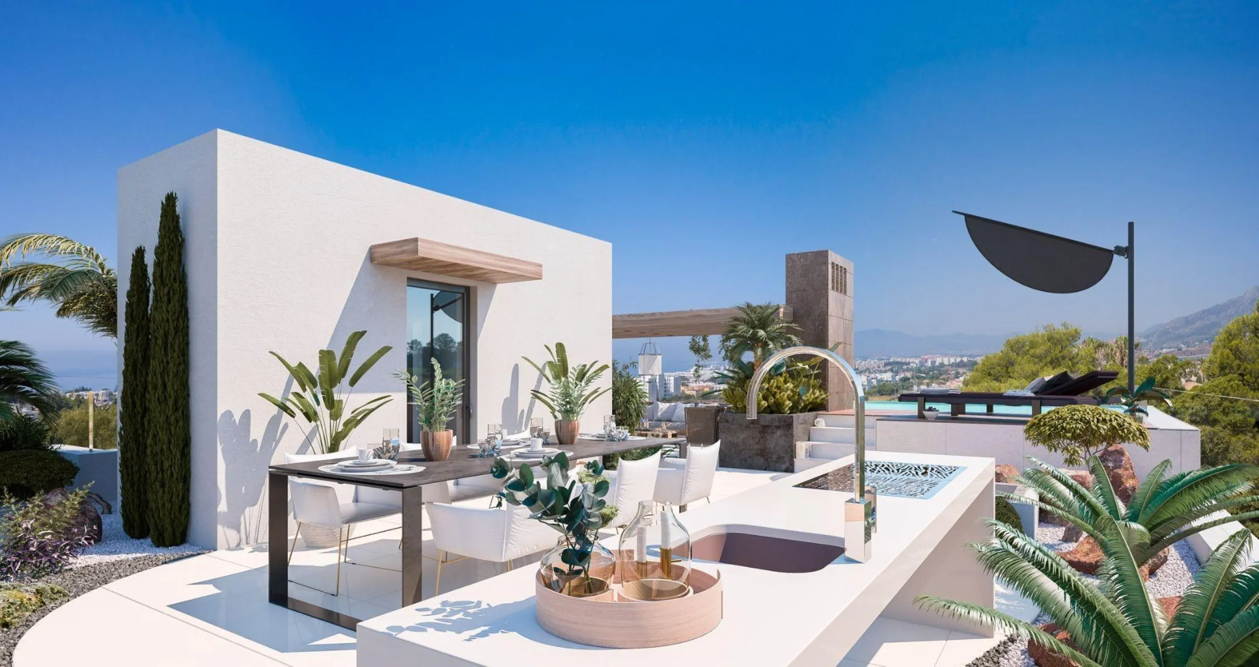 Luxurious New Build Townhouses in Río Real, Marbella& & Exclusive Community with Premium Amenities& Nestled in the prestigious Río Real neighborhood of Marbella, this stunning development offers 27 townhouses and semi-detached houses, designed to