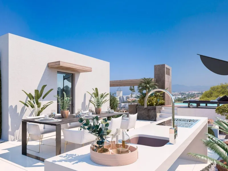 Luxurious New Build Townhouses in Río Real, Marbella& & Exclusive Community with Premium Amenities& Nestled in the prestigious Río Real neighborhood of Marbella, this stunning development offers 27 townhouses and semi-detached houses, designed to
