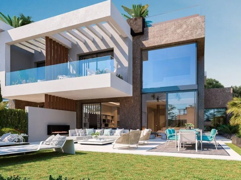 Luxurious New Build Townhouses in Río Real, Marbella& & Exclusive Community with Premium Amenities& Nestled in the prestigious Río Real neighborhood of Marbella, this stunning development offers 27 townhouses and semi-detached houses, designed to