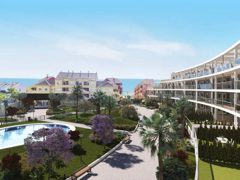 NEW BUILD RESIDENTIAL COMPLEX OF APARTMENTS IN MANILVA& & New Build residential complex located in Manilva where you will be surrounded by what really matters: nature, the sea and your loved ones, thanks to the tranquillity of living away from an el