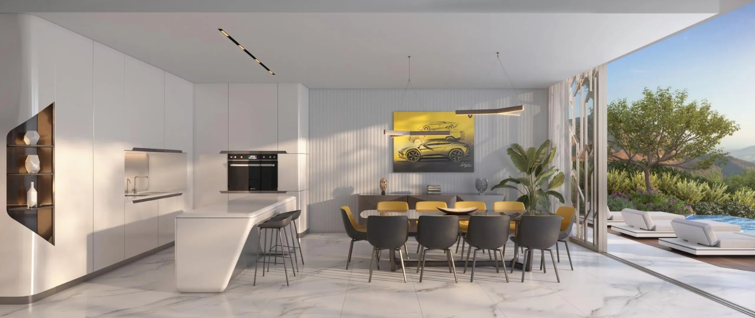 A PARADISE OF LUXURY AND ELEGANCE INSPIRED BY AUTOMOBILI LAMBORGHINI& & Exclusive residential community of 53 luxury villas, with a design inspired by Lamborghini automobiles. Gated community with premium 24/7 private security. Luxury villas careful