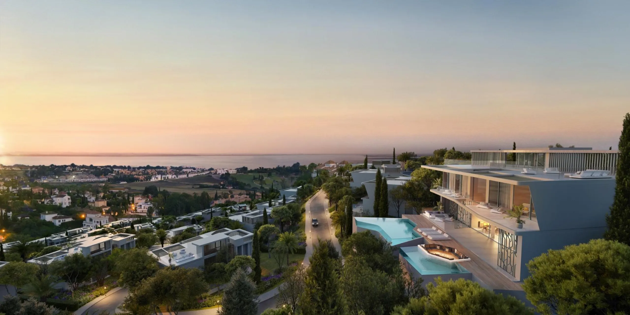 Luxusvillen im Lamborghini-Design mit Meerblick in Benahavís