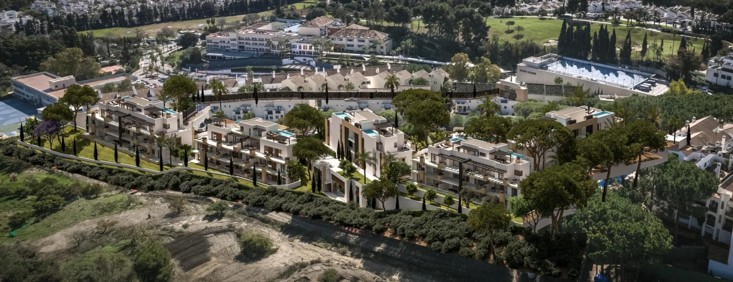 Exclusive New Residential in Aloha Golf, Nueva Andalucía Marbella& & Luxury Living in the Heart of Nueva Andalucía& Discover this exclusive new residential development in Aloha Golf, one of the most prestigious areas of Nueva Andalucía, Marbella.