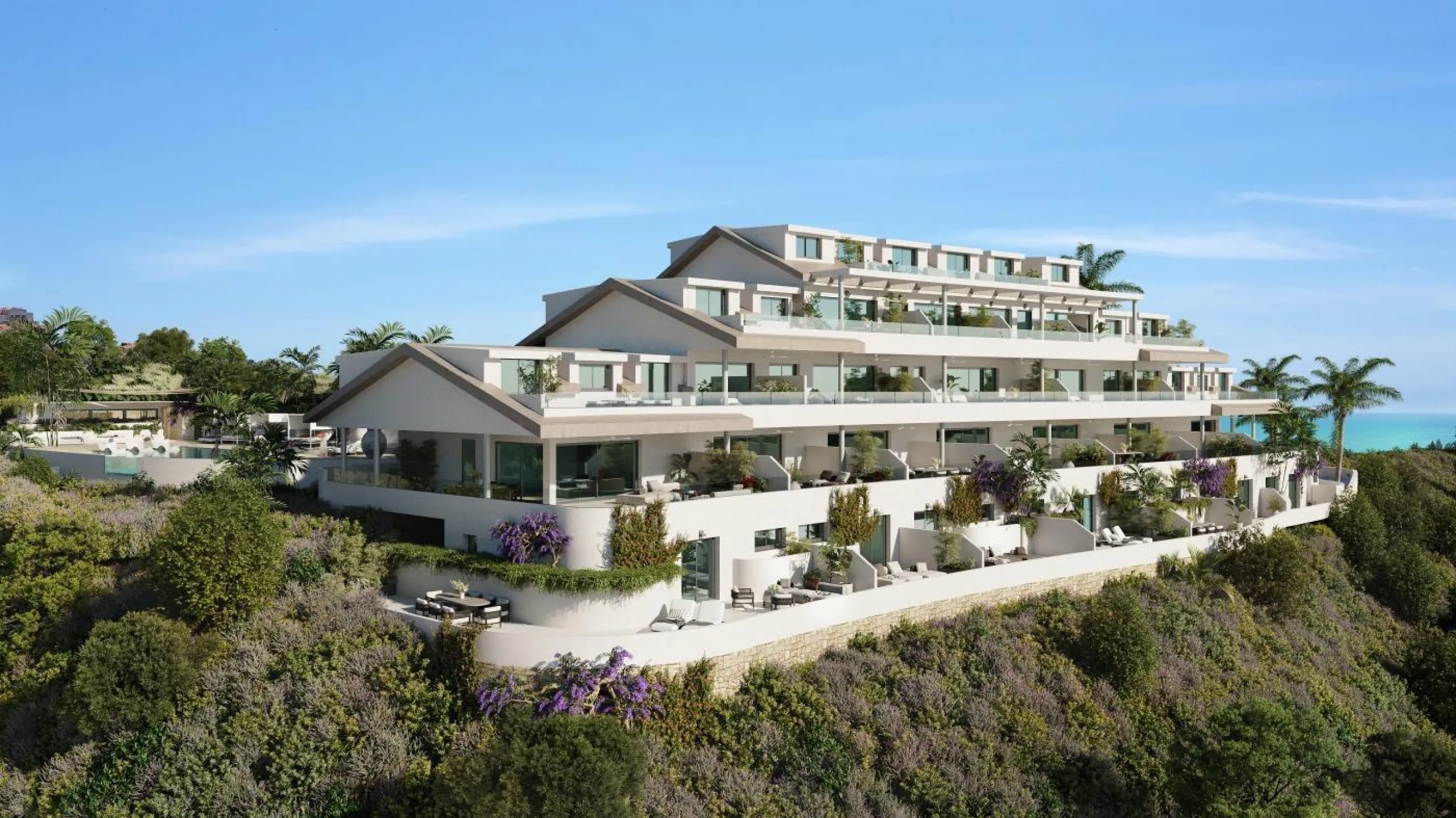 Exclusive Boutique Apartments with Sea Views in Torrequebrada, Benalmádena& & Prime Location Just 250 m from the Beach& This new boutique development offers only 16 exclusive apartments with 3 and 4 bedrooms, all with south orientation and large 