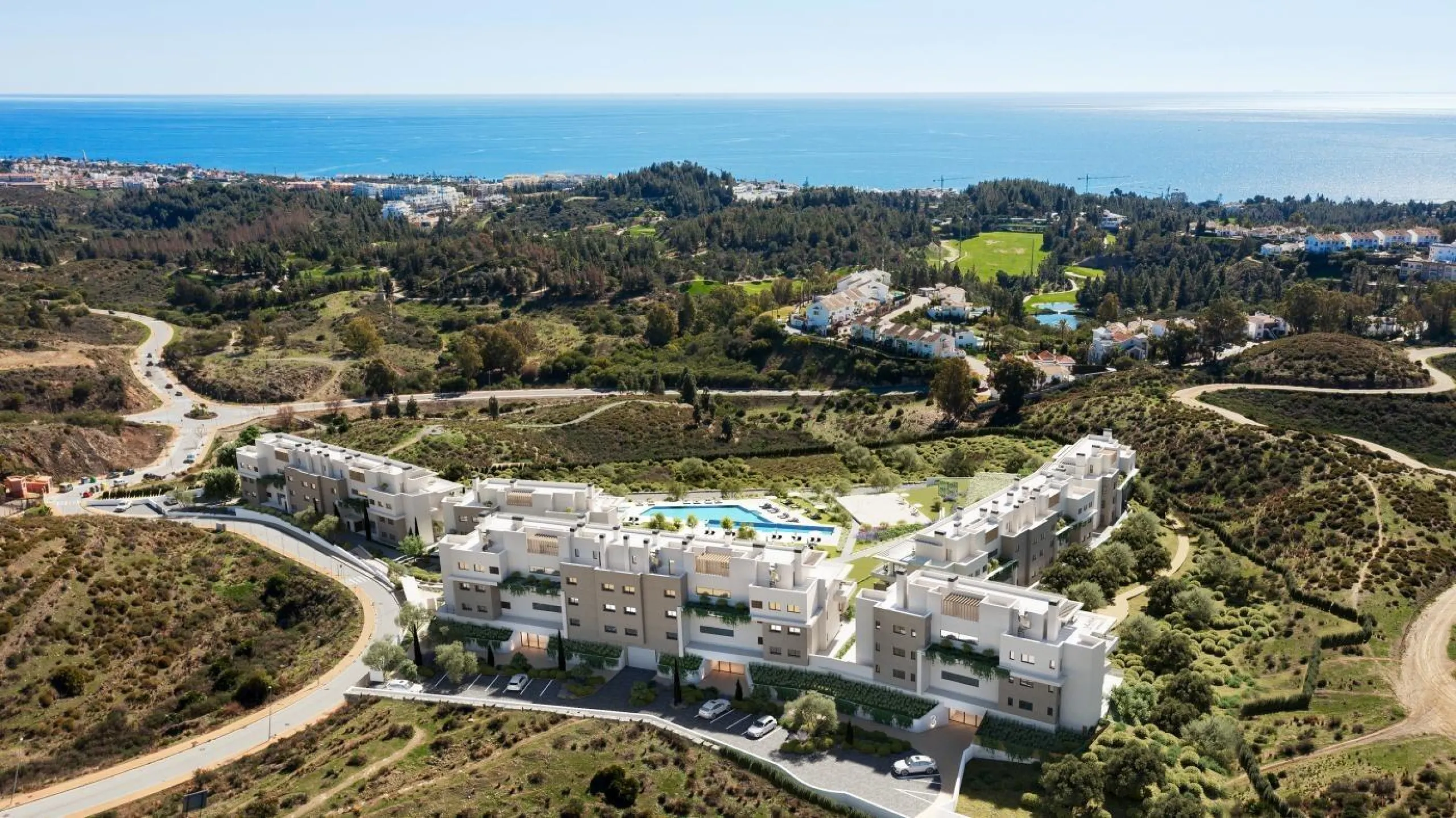 New Sea View Apartments in Mijas, Málaga – Modern Living on the Costa del Sol& & Exclusive New Development Surrounded by Golf and Nature& This new residential project in Mijas, Málaga offers 120 stylish apartments with 1, 2, or 3 bedrooms, though