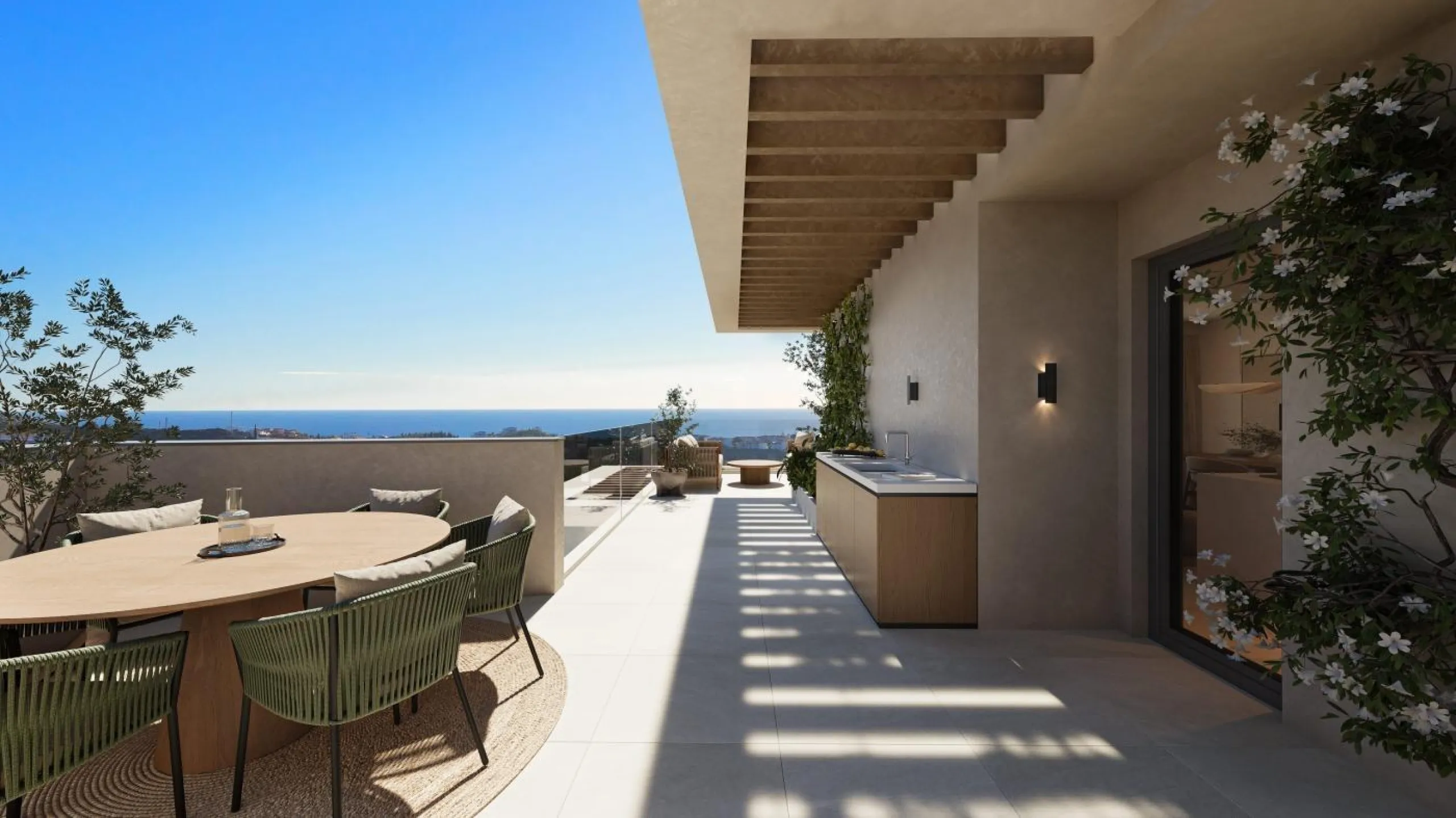 New Sea View Apartments in Mijas, Málaga – Modern Living on the Costa del Sol& & Exclusive New Development Surrounded by Golf and Nature& This new residential project in Mijas, Málaga offers 120 stylish apartments with 1, 2, or 3 bedrooms, though