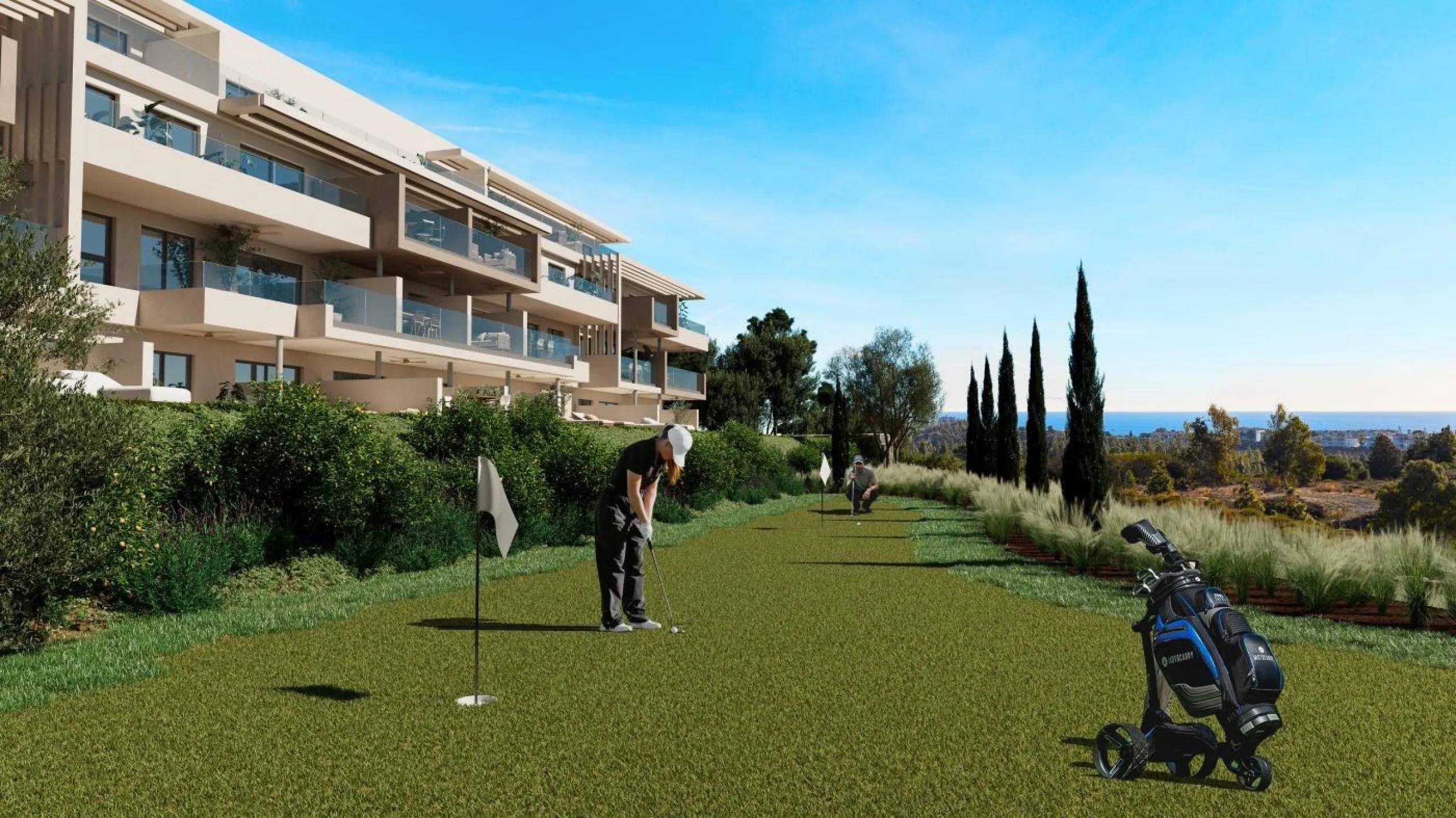 New Sea View Apartments in Mijas, Málaga – Modern Living on the Costa del Sol& & Exclusive New Development Surrounded by Golf and Nature& This new residential project in Mijas, Málaga offers 120 stylish apartments with 1, 2, or 3 bedrooms, though