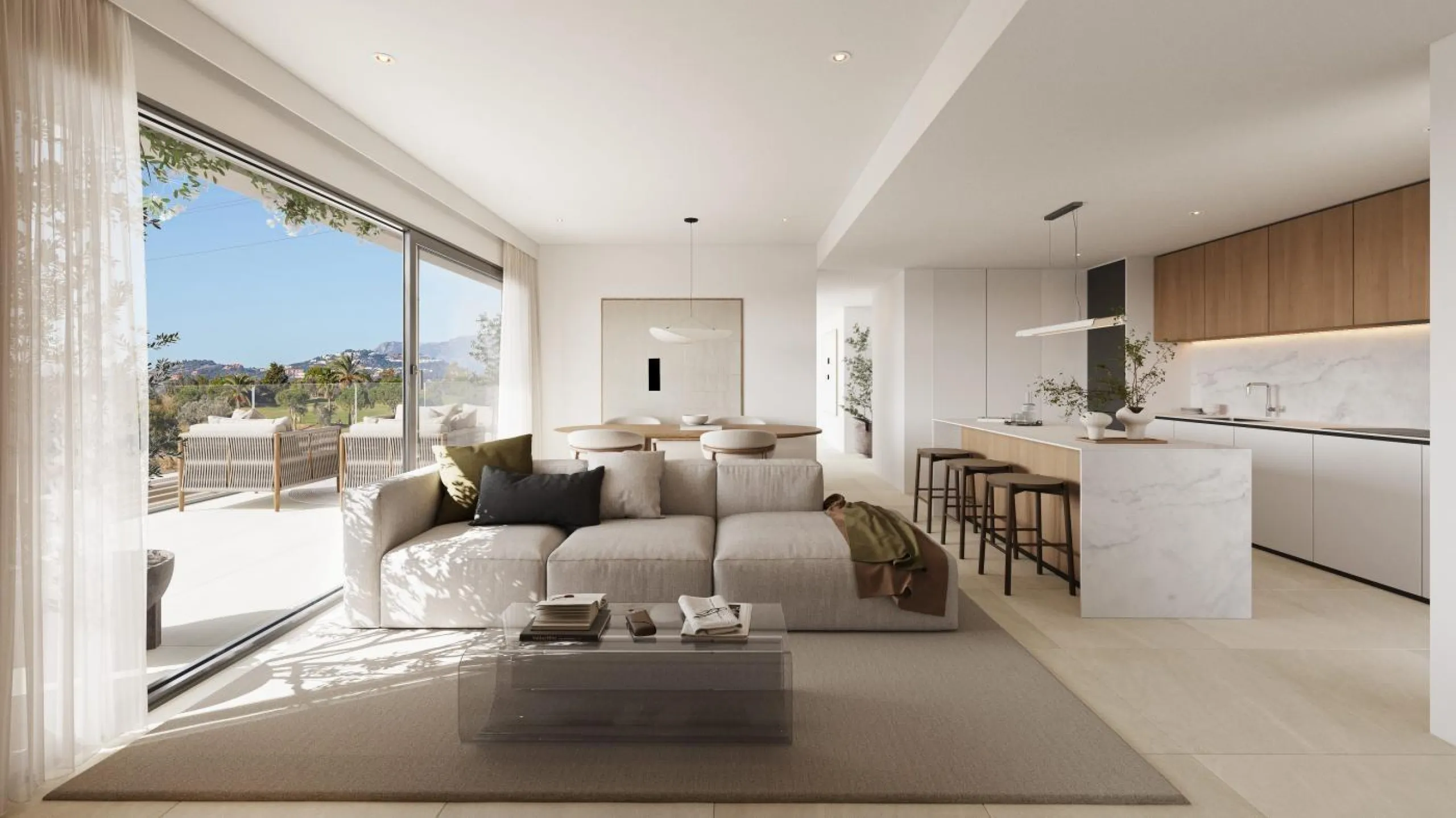 New Sea View Apartments in Mijas, Málaga – Modern Living on the Costa del Sol& & Exclusive New Development Surrounded by Golf and Nature& This new residential project in Mijas, Málaga offers 120 stylish apartments with 1, 2, or 3 bedrooms, though