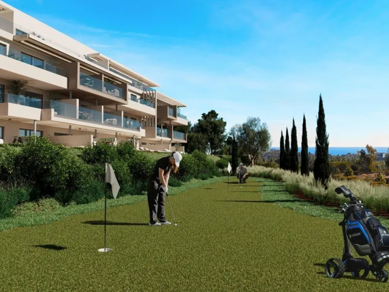 New Sea View Apartments in Mijas, Málaga – Modern Living on the Costa del Sol& & Exclusive New Development Surrounded by Golf and Nature& This new residential project in Mijas, Málaga offers 120 stylish apartments with 1, 2, or 3 bedrooms, though
