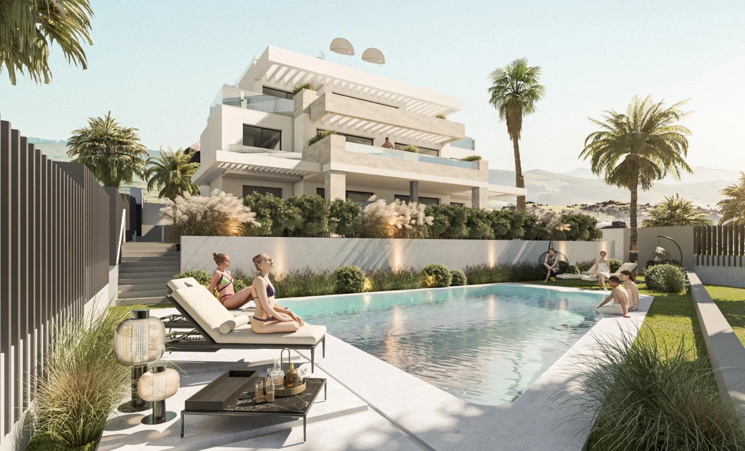 NEW BUILD RESIDENTIAL COMPLEX NEAR ESTEPONA& & New Build residential complex of luxury apartments in Buenas Noches, near Estepona.& & Complex located only 220m from the beach and consist only 3 blocks, each with 5 apartments, in a gated commun
