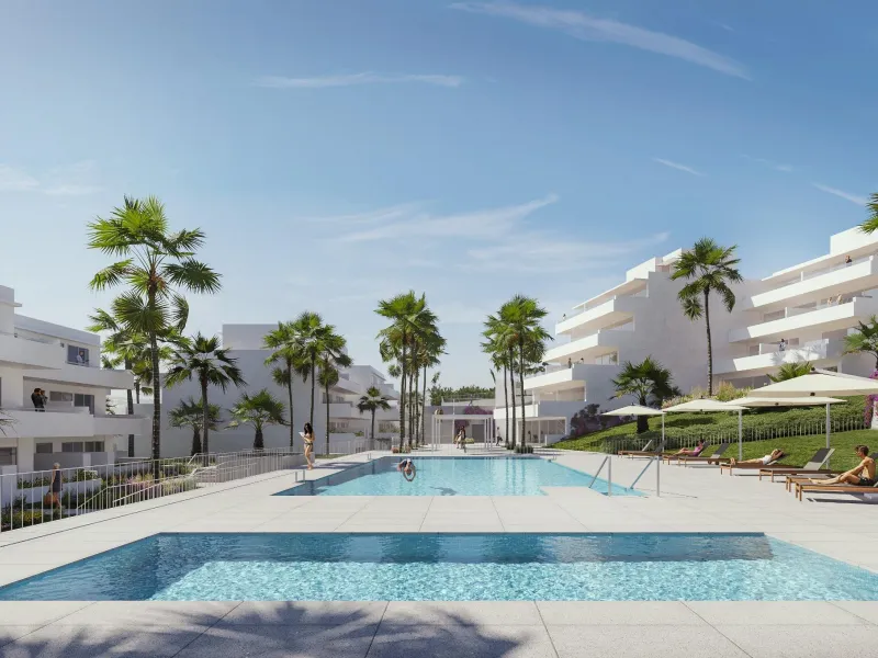 NEW BUILD RESIDENTIAL COMPLEX IN ESTEPONA& &  New Build residential complex in Estepona consist of 54 properties.& You can choose 2 and 3 bedrooms options and different types: ground floors, mid-level floors and penthouses, so you can feel the li
