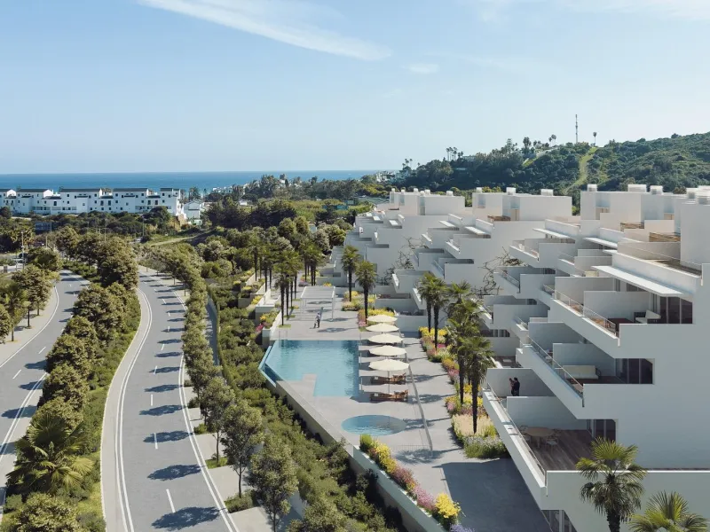 NEW BUILD RESIDENTIAL COMPLEX IN ESTEPONA& &  New Build residential complex in Estepona consist of 54 properties.& You can choose 2 and 3 bedrooms options and different types: ground floors, mid-level floors and penthouses, so you can feel the li