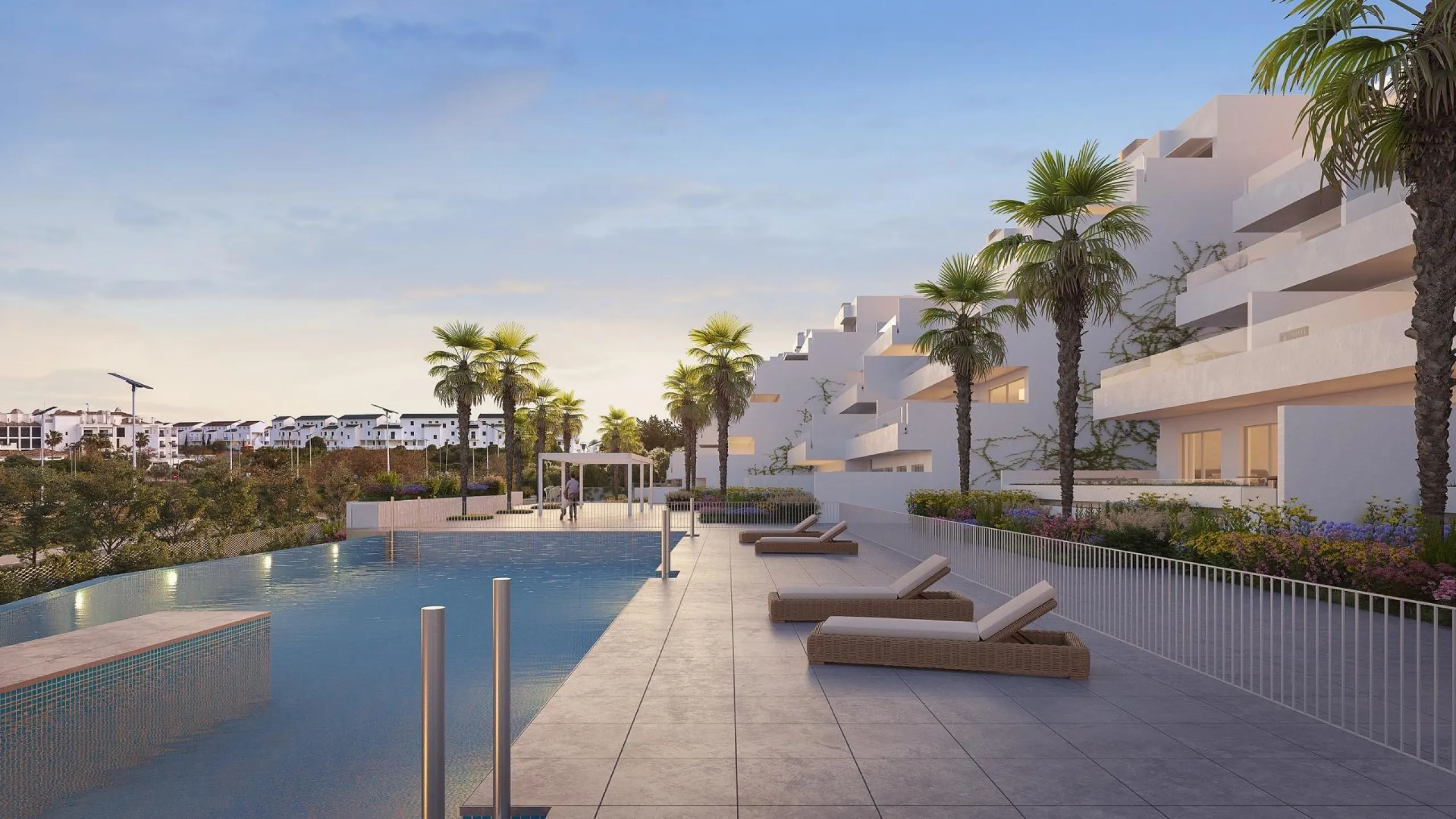 NEW BUILD RESIDENTIAL COMPLEX IN ESTEPONA& &  New Build residential complex in Estepona consist of 54 properties.& You can choose 2 and 3 bedrooms options and different types: ground floors, mid-level floors and penthouses, so you can feel the li