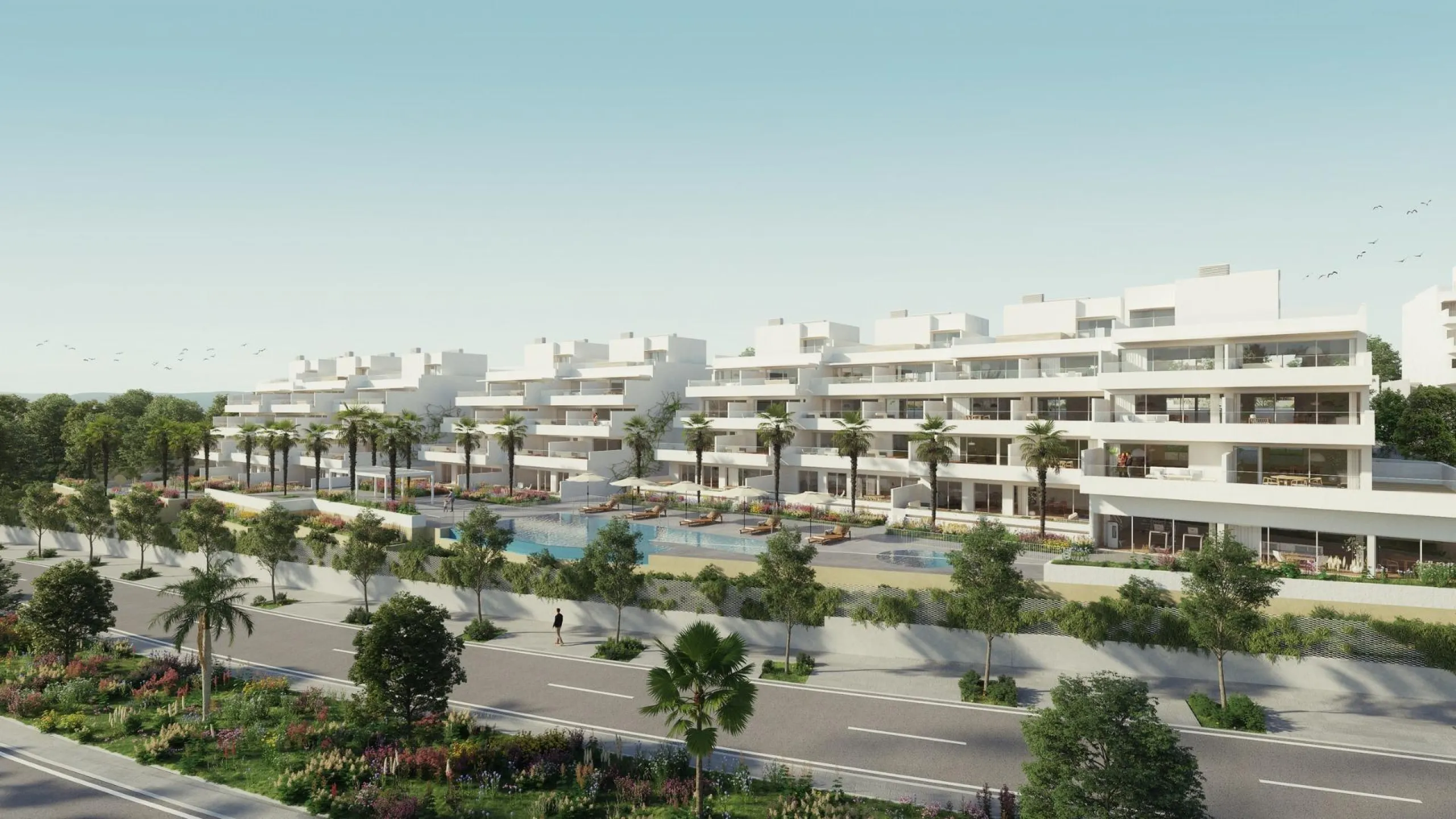 NEW BUILD RESIDENTIAL COMPLEX IN ESTEPONA& &  New Build residential complex in Estepona consist of 54 properties.& You can choose 2 and 3 bedrooms options and different types: ground floors, mid-level floors and penthouses, so you can feel the li