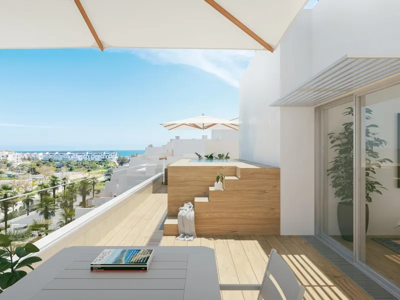 NEW BUILD RESIDENTIAL COMPLEX IN ESTEPONA& &  New Build residential complex in Estepona consist of 54 properties.& You can choose 2 and 3 bedrooms options and different types: ground floors, mid-level floors and penthouses, so you can feel the li