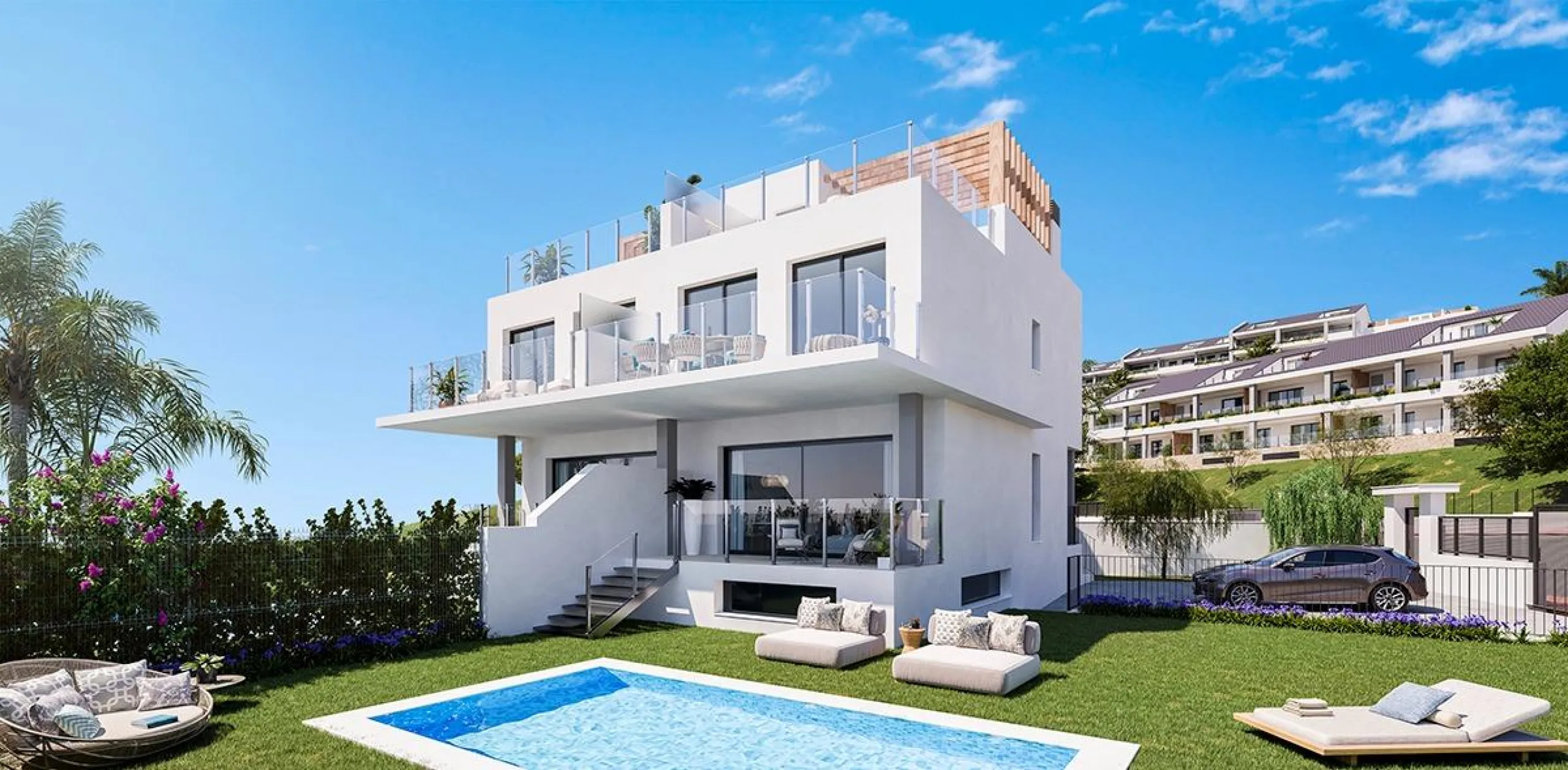 New Build Apartments and Townhouses for Sale in Torremuelle Benalmádena& & Exclusive Residential Development on the Costa del Sol& Discover this exceptional new build project in Torremuelle, one of the most sought-after areas of Benalmádena. Loca