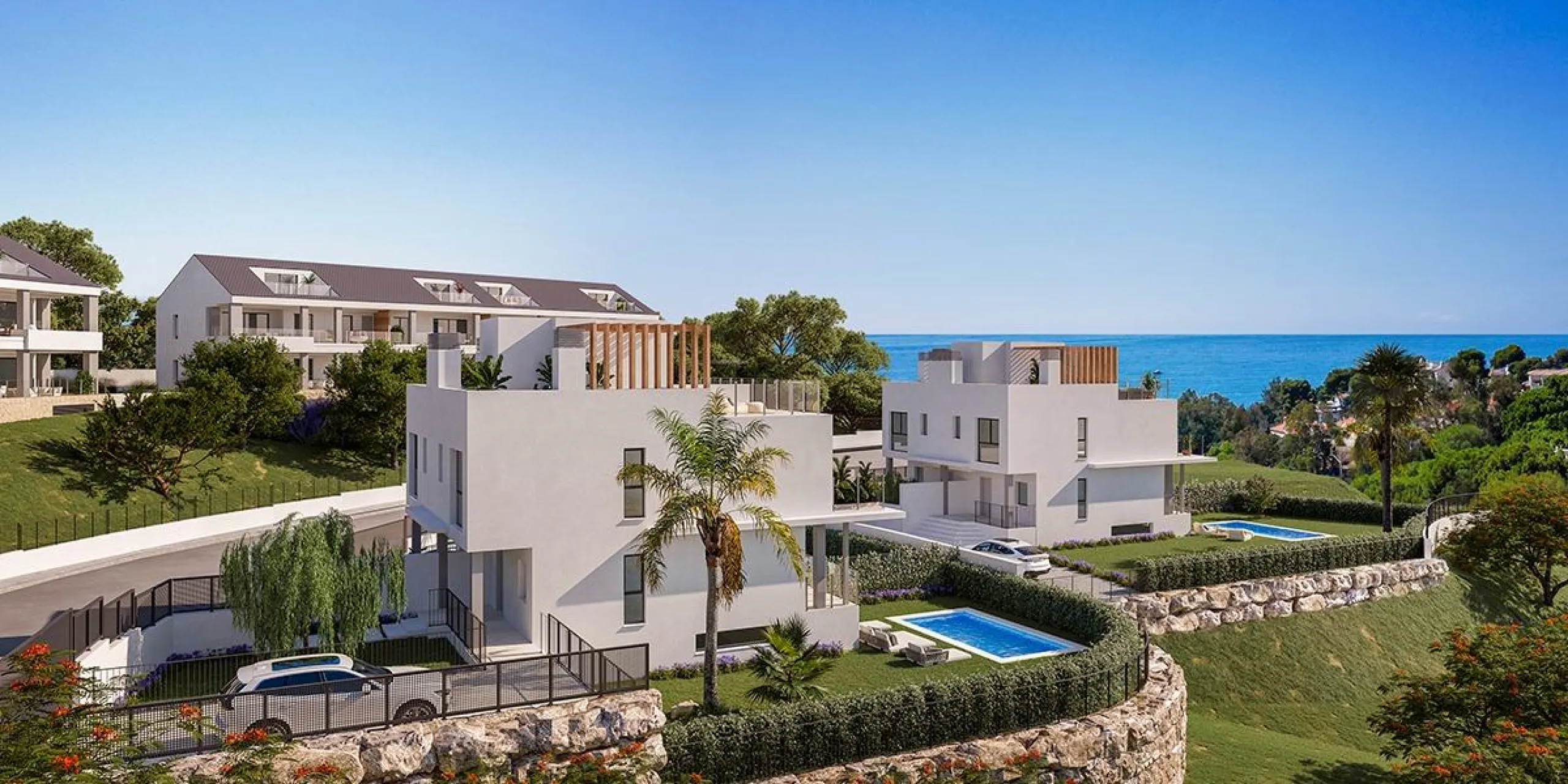 New Build Apartments and Townhouses for Sale in Torremuelle Benalmádena& & Exclusive Residential Development on the Costa del Sol& Discover this exceptional new build project in Torremuelle, one of the most sought-after areas of Benalmádena. Loca